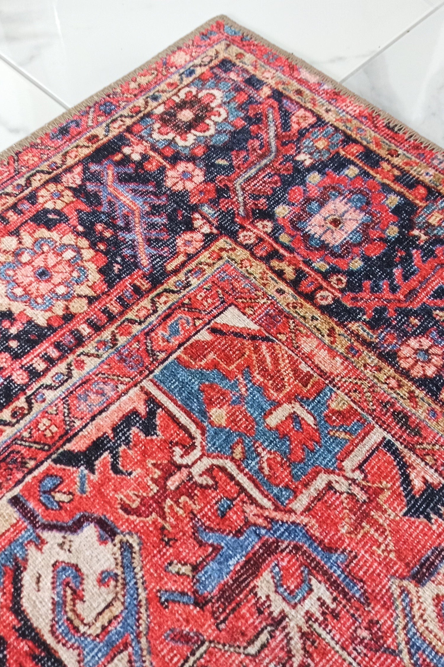 Hana Rug Persian Central Medallion Burgundy Claret Red Pink Rug