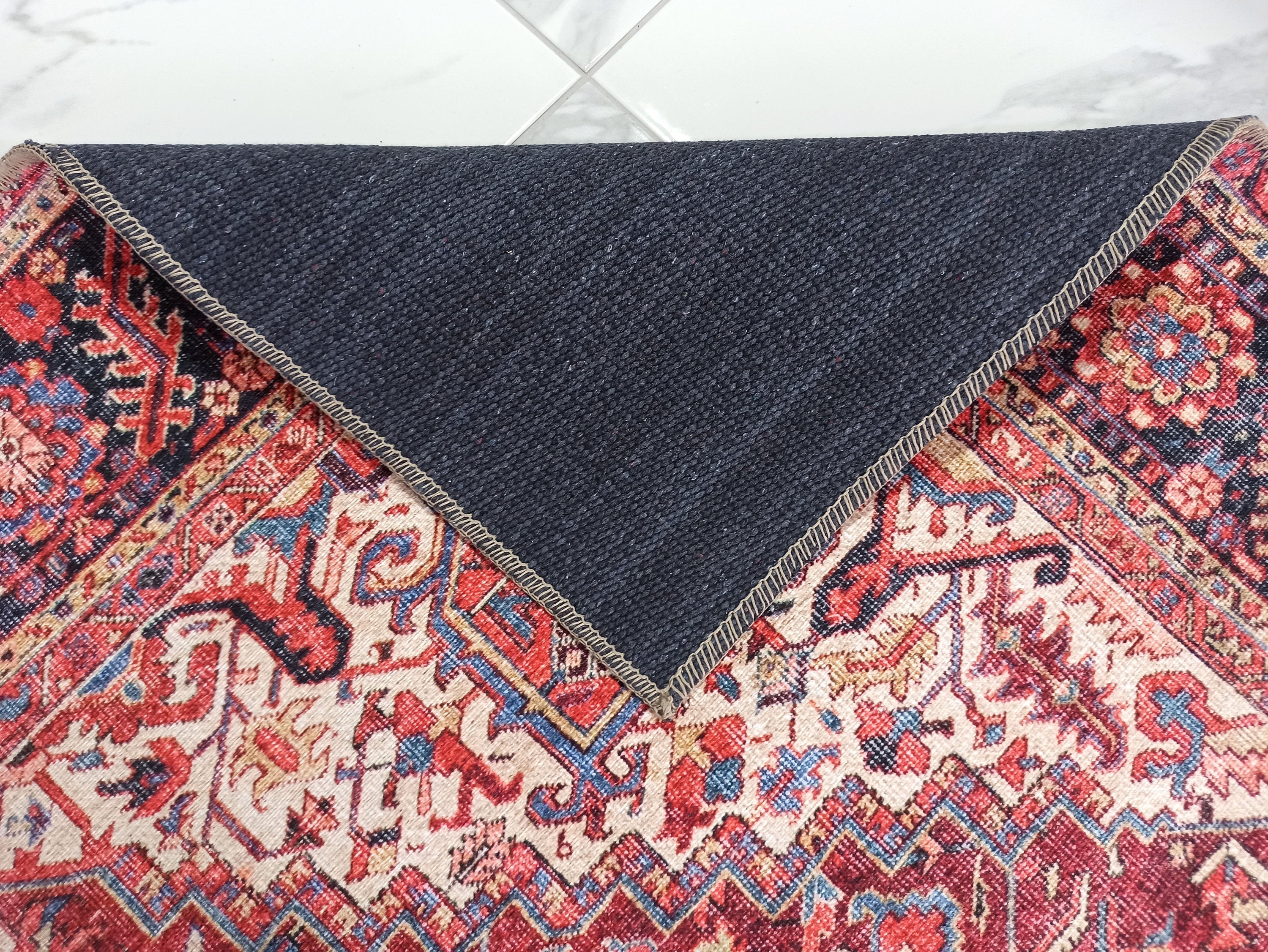 Hana Rug Persian Central Medallion Burgundy Claret Red Pink Rug