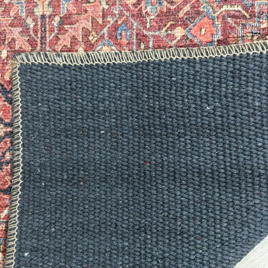 Hana Rug Persian Central Medallion Burgundy Claret Red Pink Rug