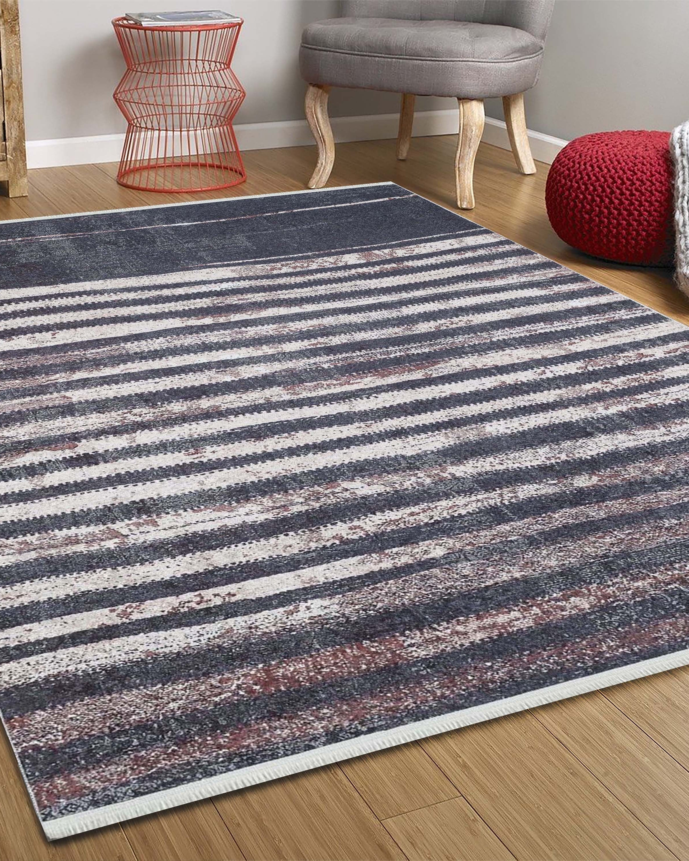 Hanan Turkish Distressed Faded Black Rug