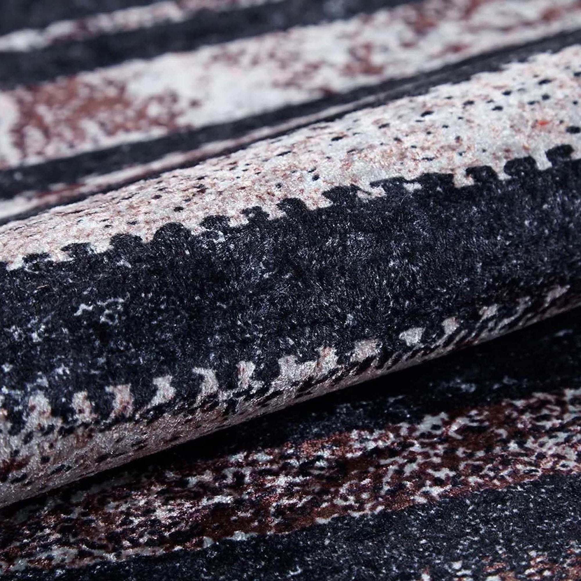 Hanan Turkish Distressed Faded Black Rug