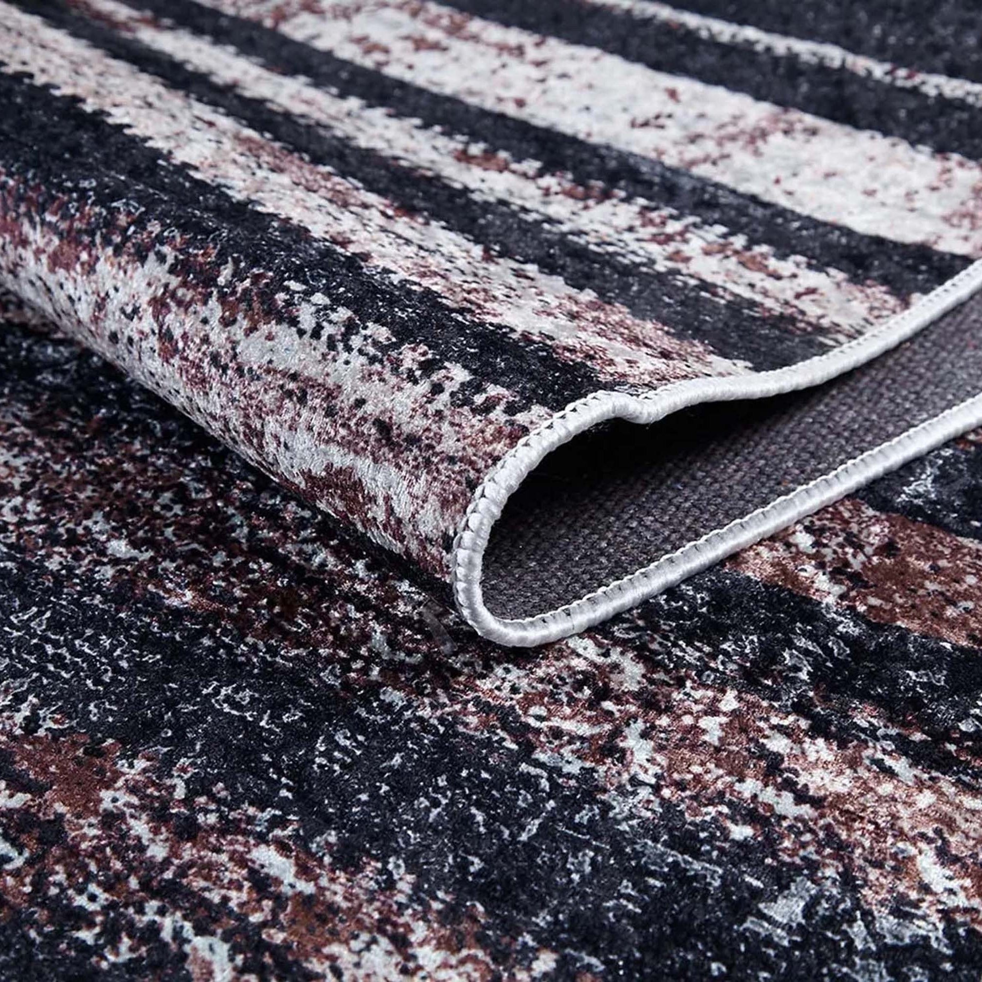 Hanan Turkish Distressed Faded Black Rug