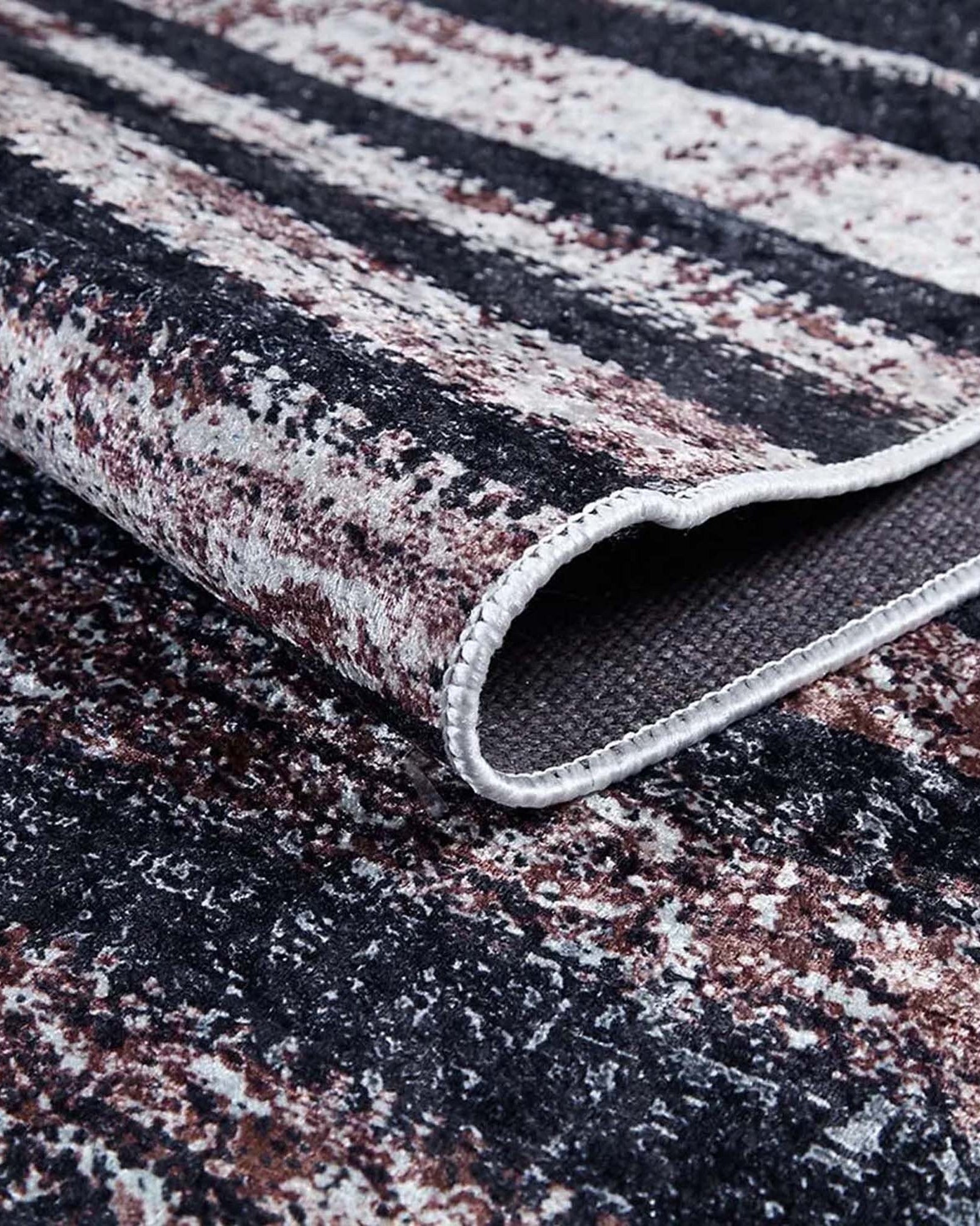 Hanan Turkish Distressed Faded Black Rug