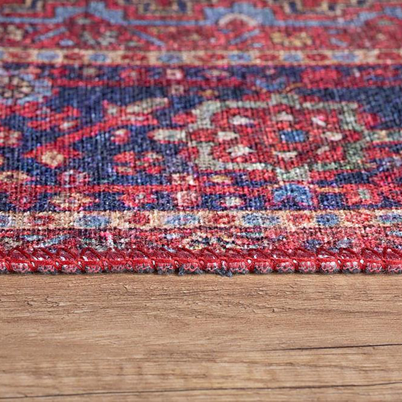 Handa Rug Oriental Light & Navy Blue & Red Rug