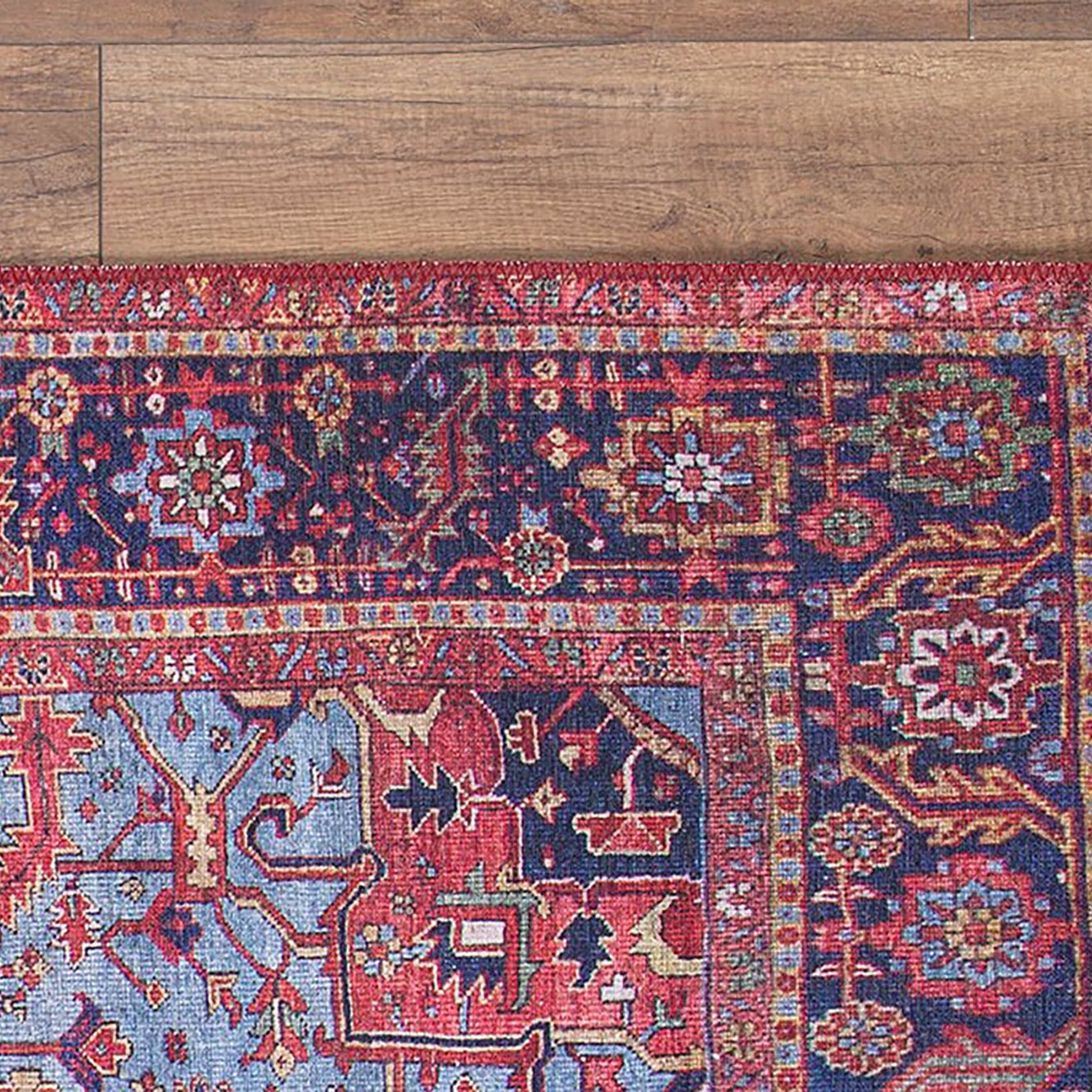 Handa Rug Oriental Light & Navy Blue & Red Rug