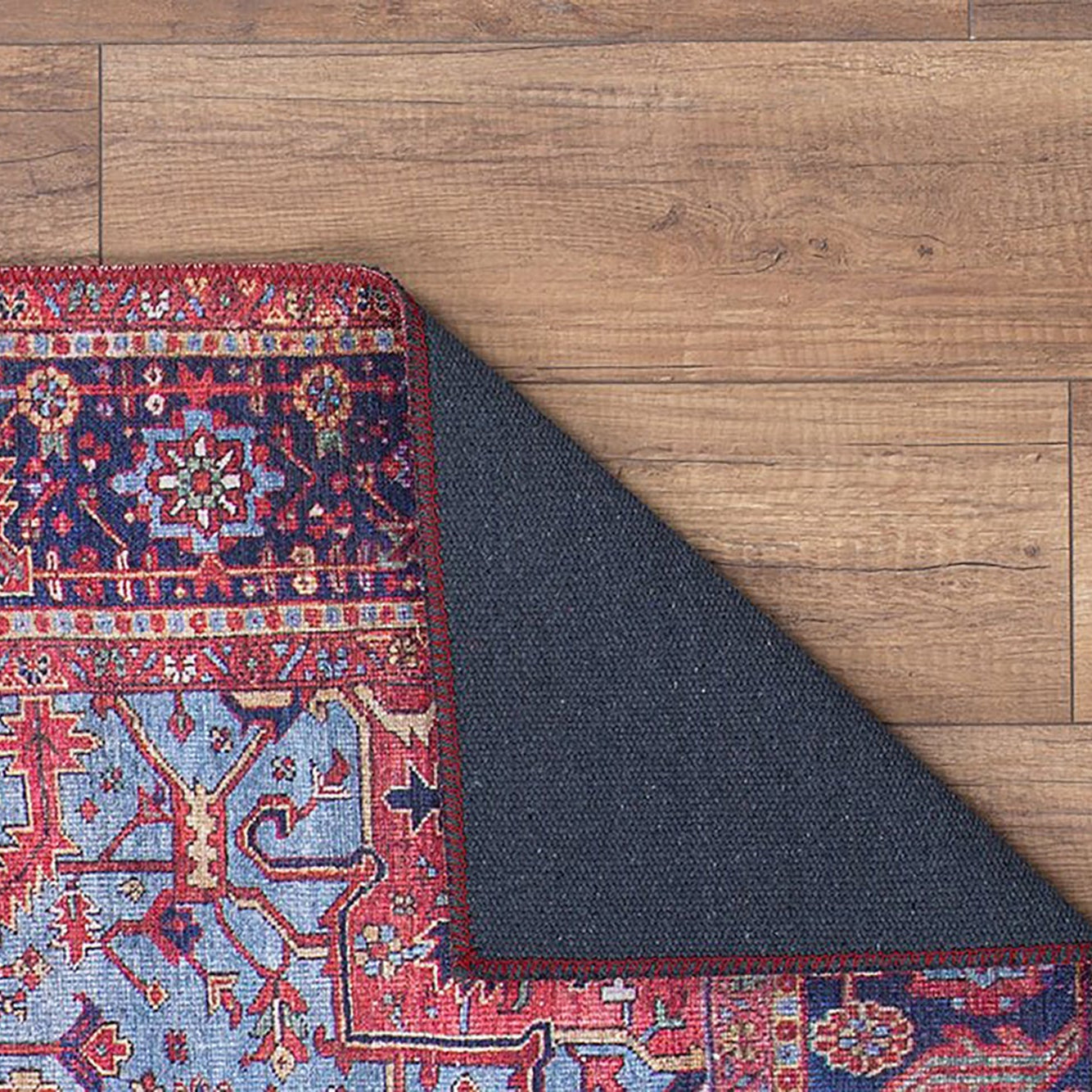 Handa Rug Oriental Light & Navy Blue & Red Rug