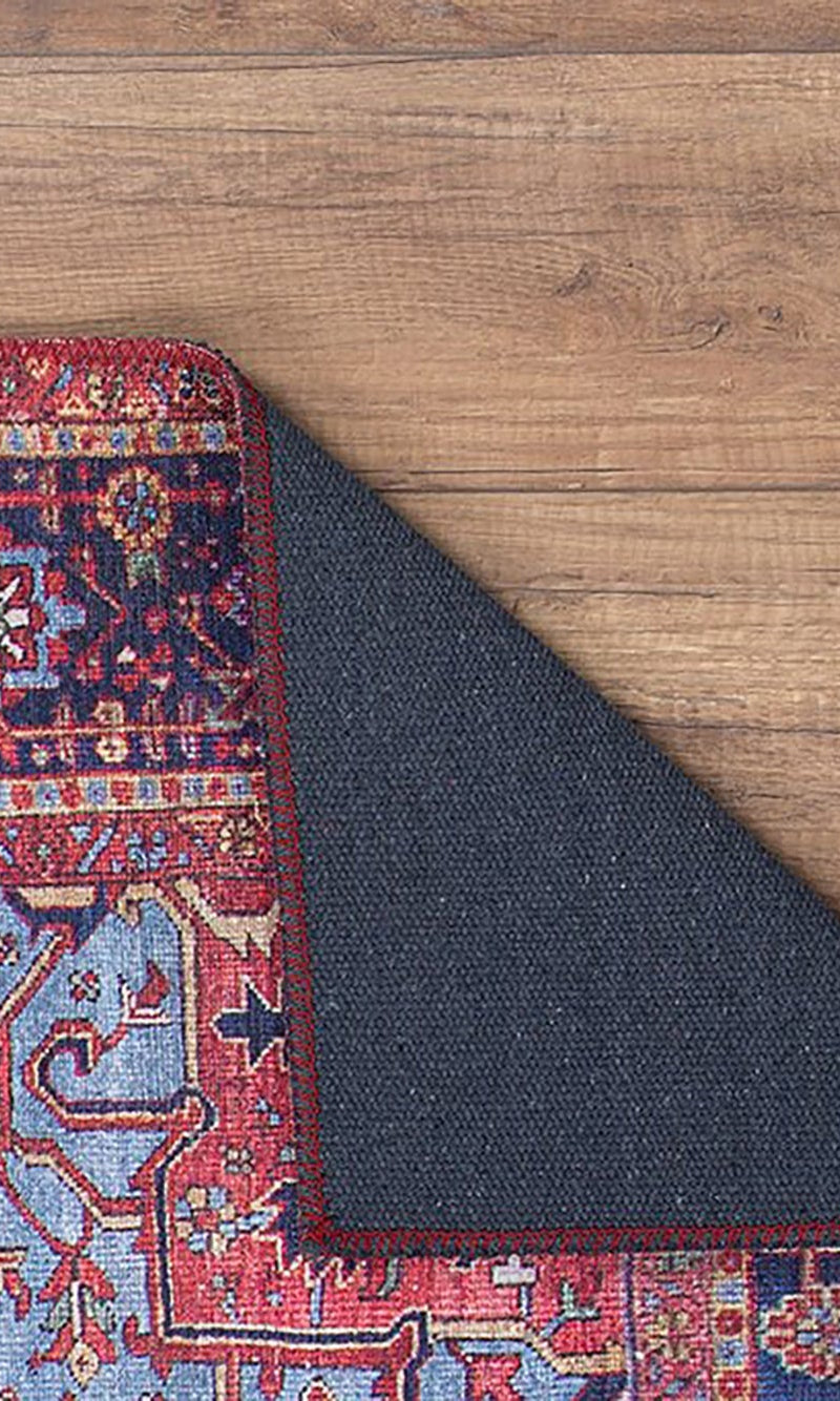Handa Rug Oriental Light & Navy Blue & Red Rug