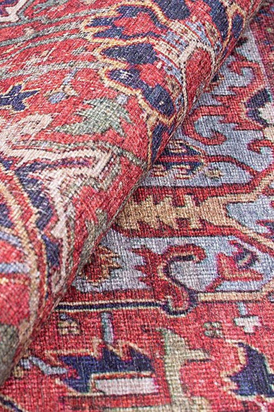 Handa Rug Oriental Light & Navy Blue & Red Rug