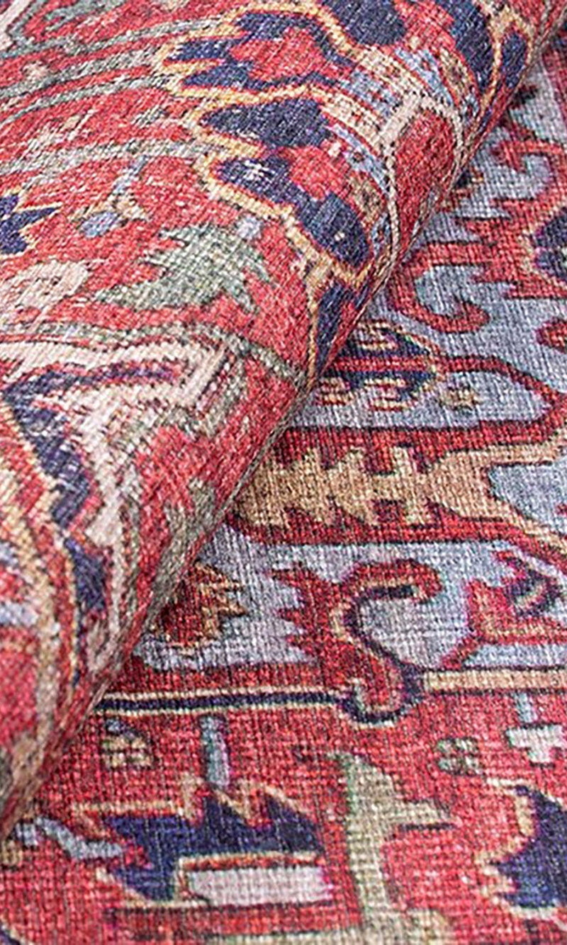 Handa Rug Oriental Light & Navy Blue & Red Rug