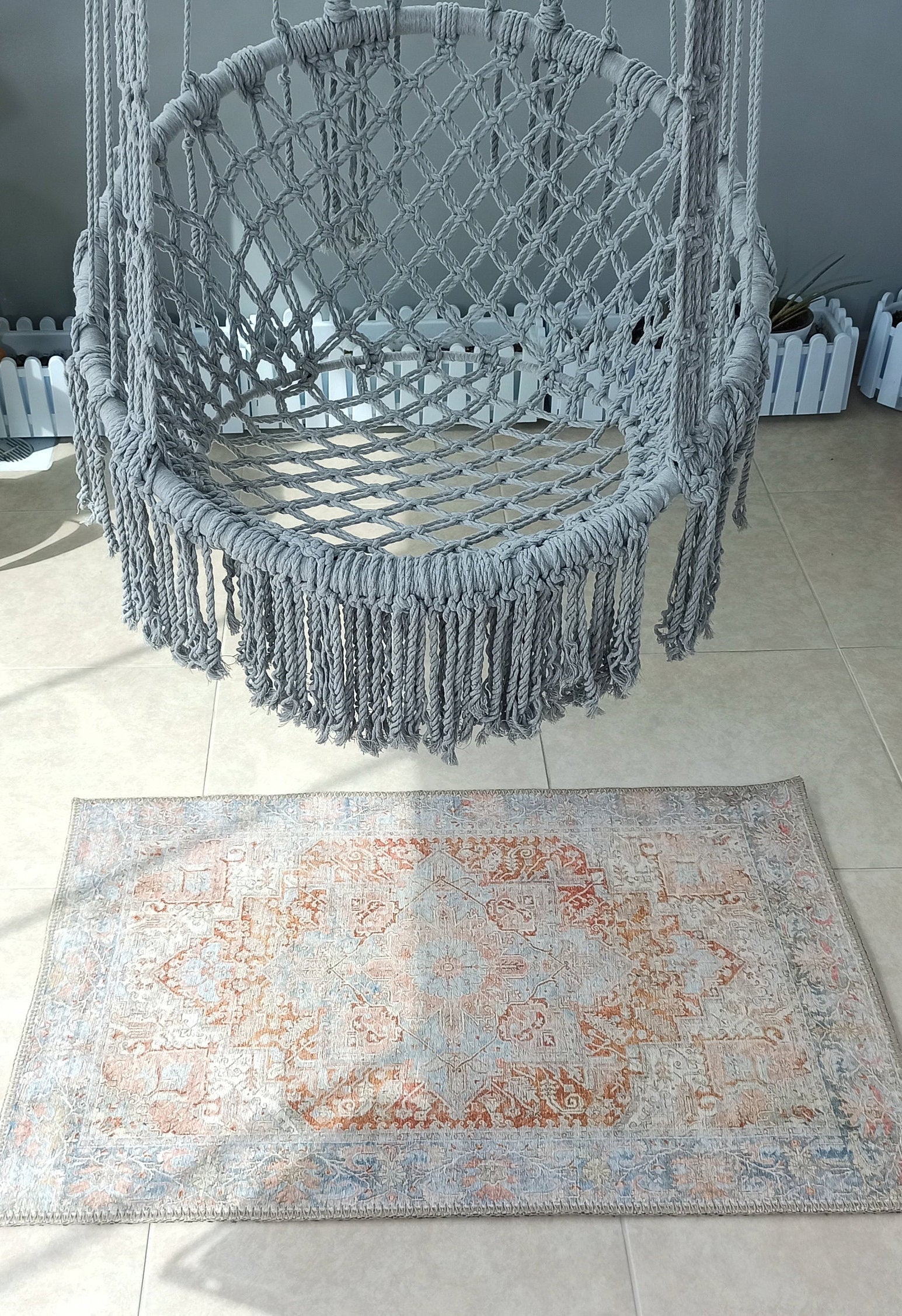 Hara Rug Faded Beige & Blue Oriental Rug