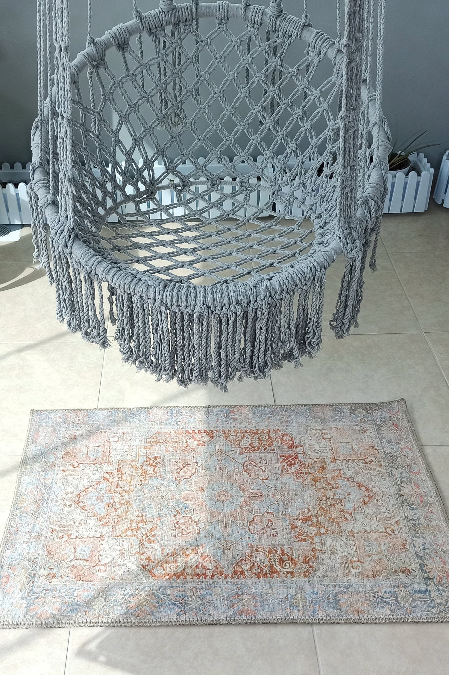 Hara Rug Faded Beige & Blue Oriental Rug