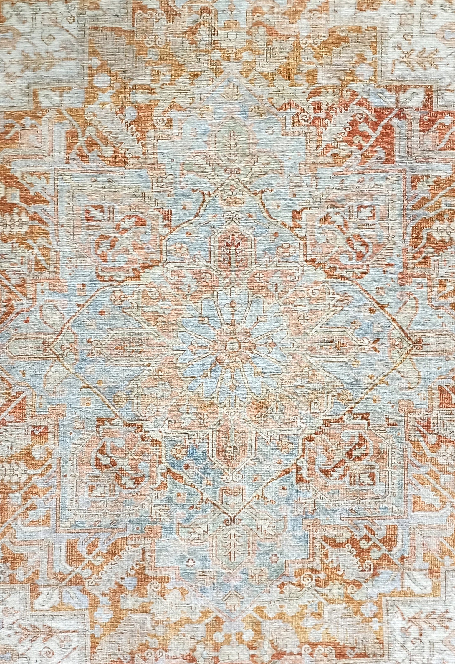 Hara Rug Faded Beige & Blue Oriental Rug