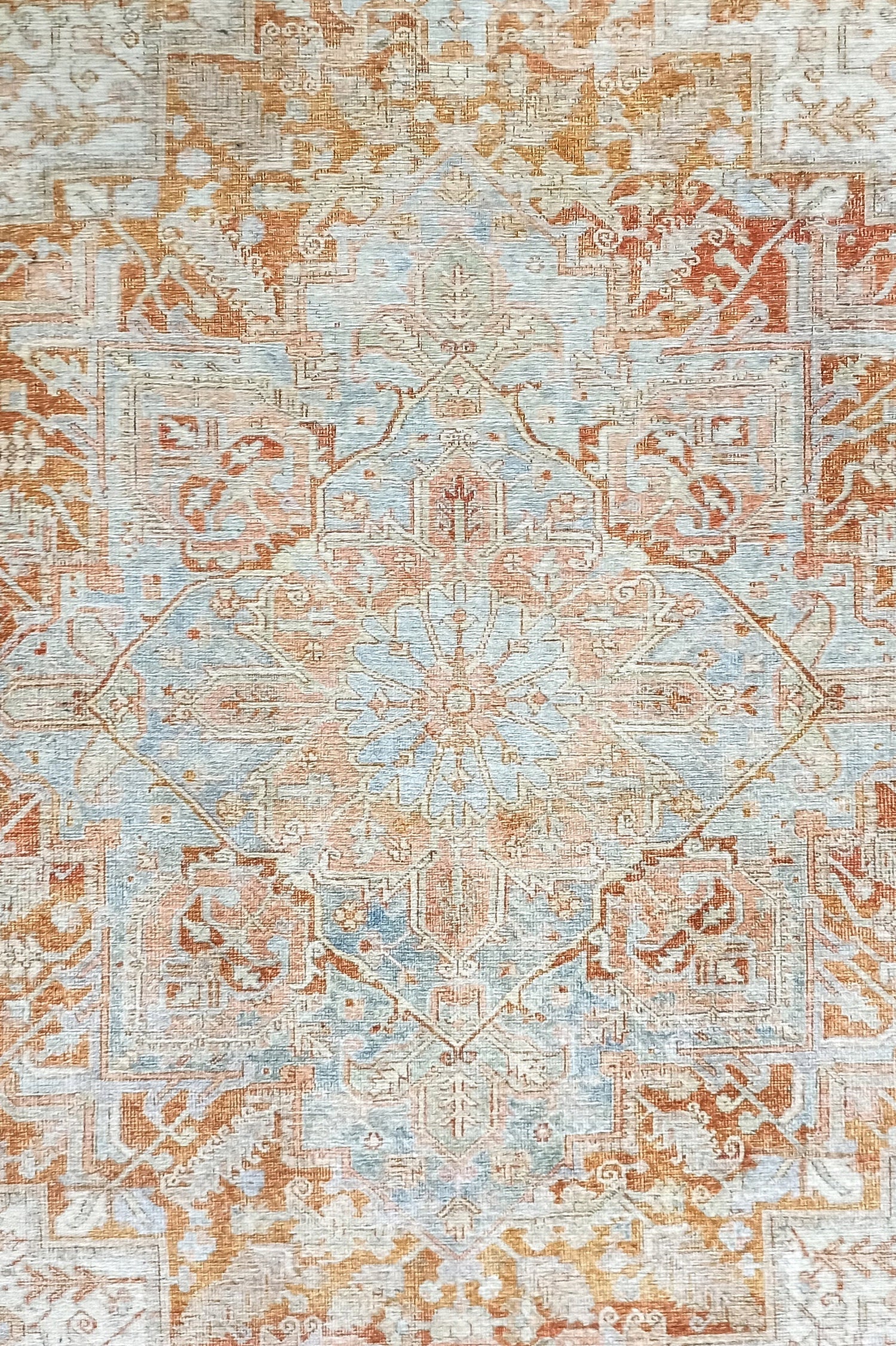 Hara Rug Faded Beige & Blue Oriental Rug