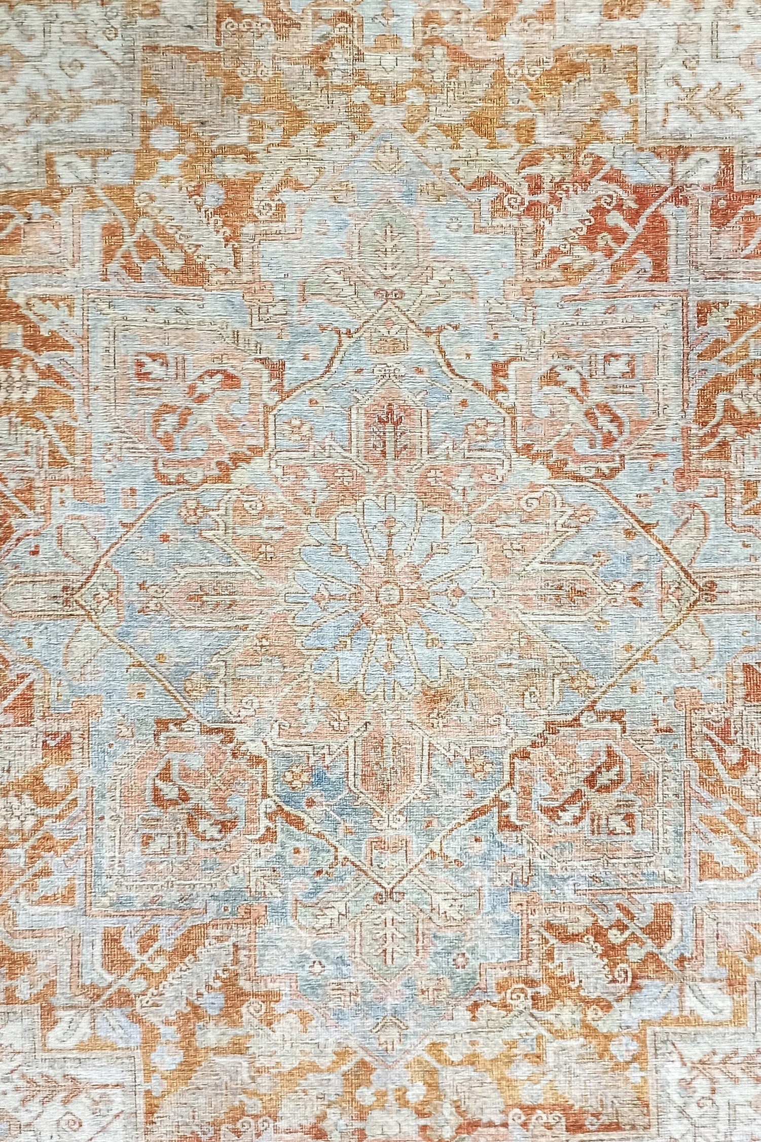 Hara Rug Faded Beige & Blue Oriental Rug