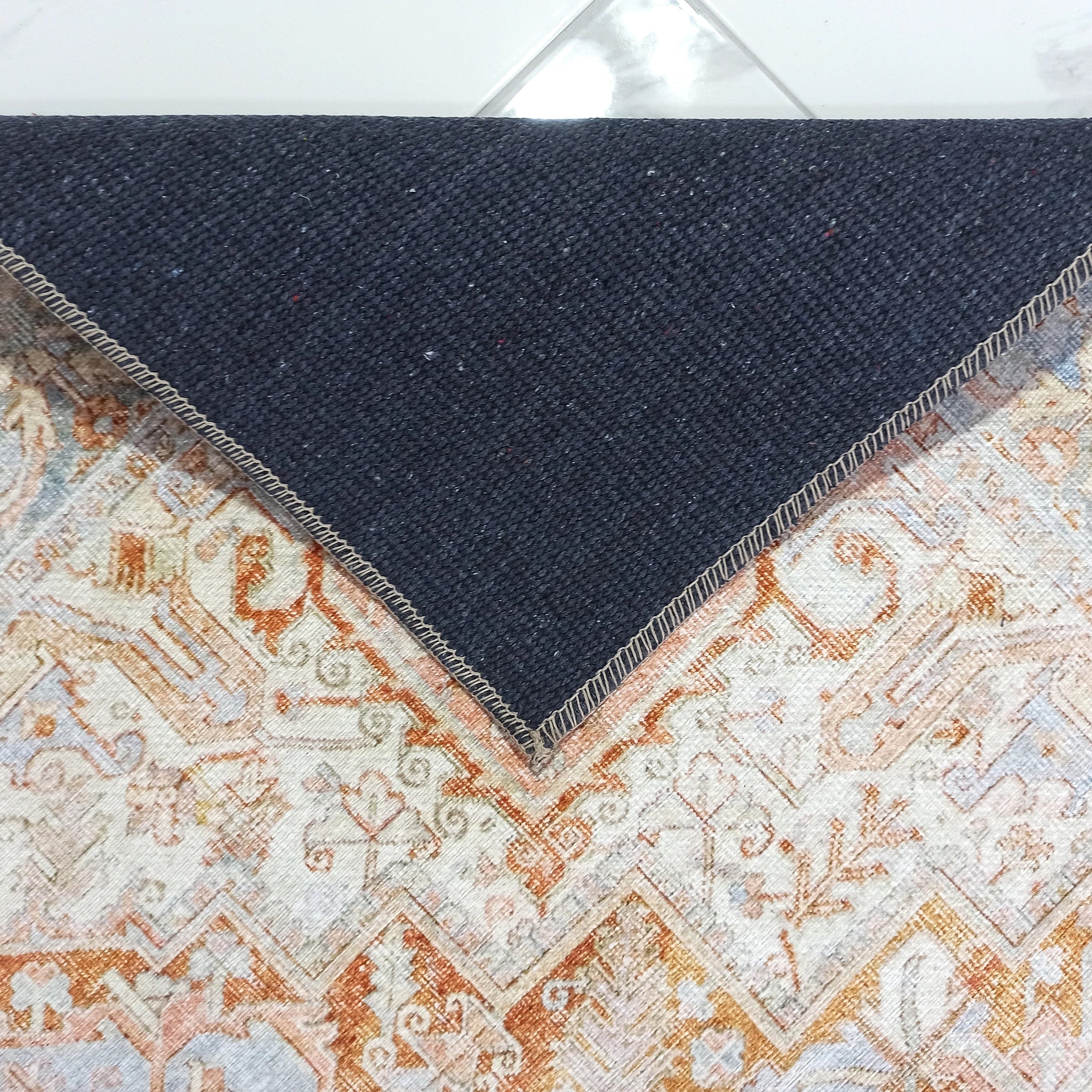 Hara Rug Faded Beige & Blue Oriental Rug