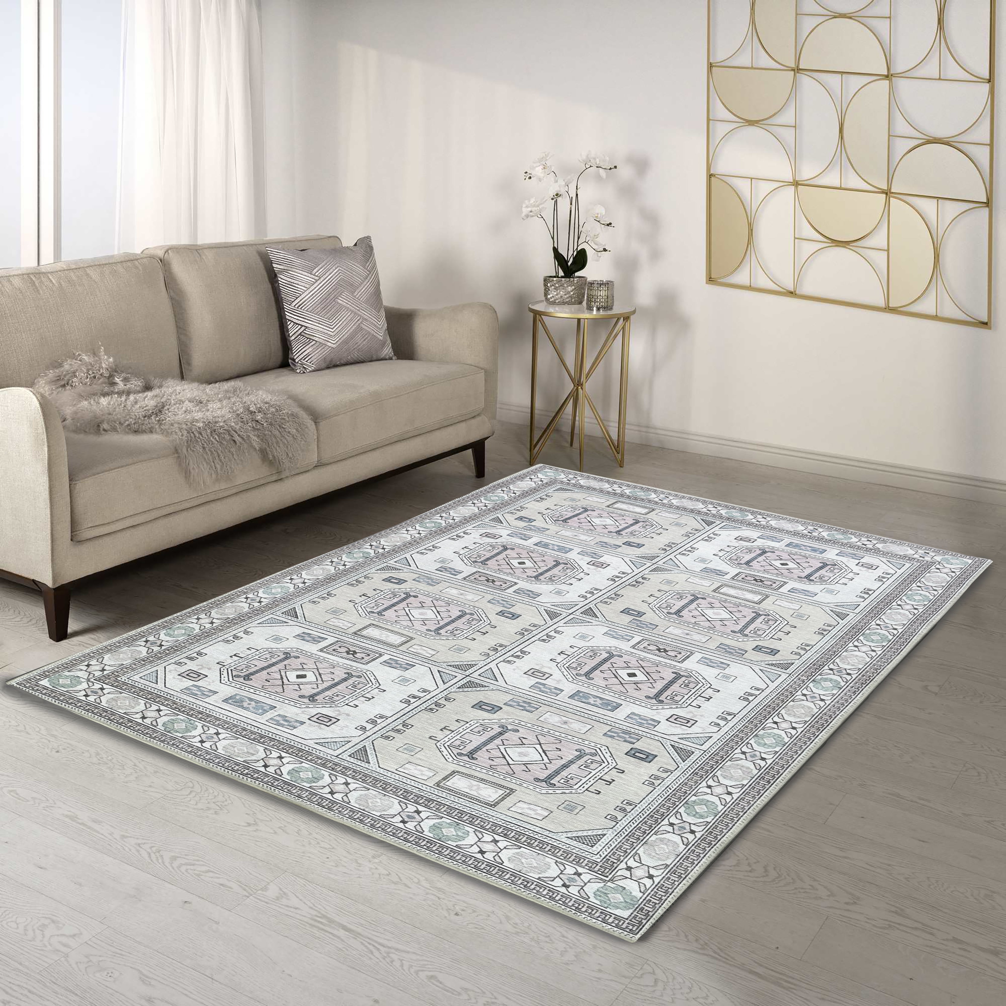 Hazel Brown Cream Modern Turkish Rug