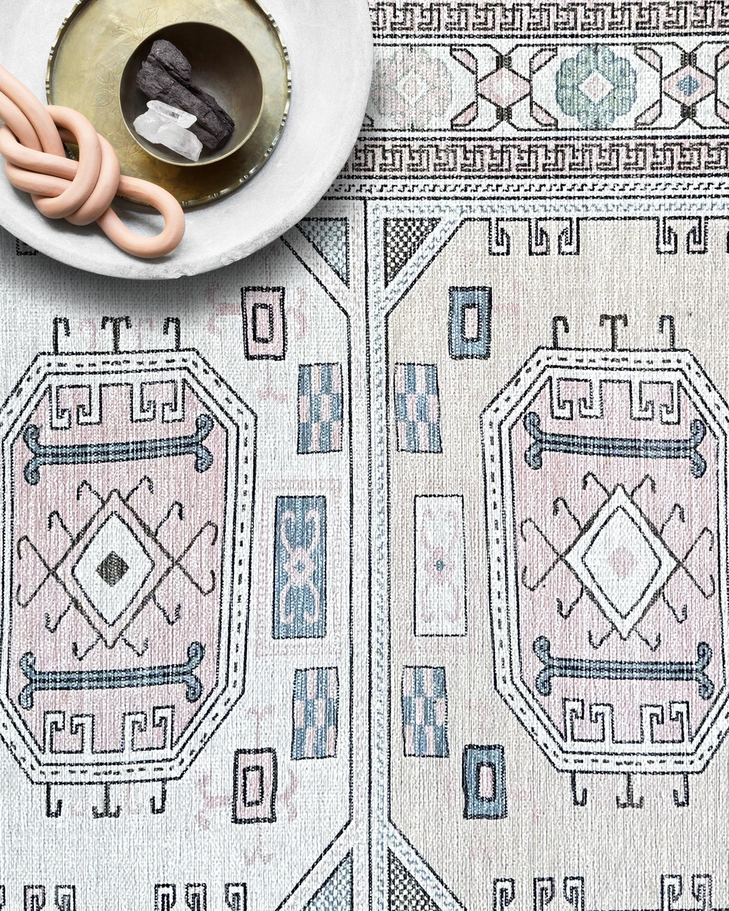 Hazel Brown Cream Modern Turkish Rug