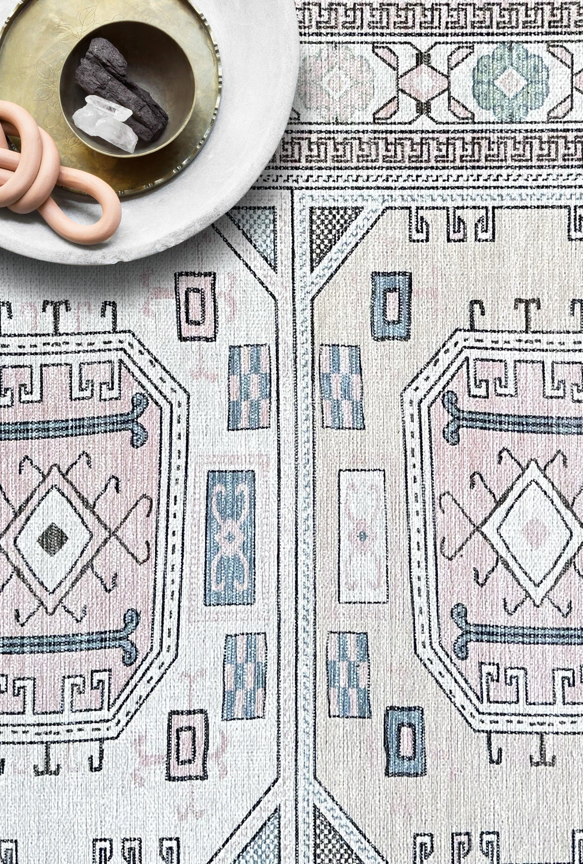 Hazel Brown Cream Modern Turkish Rug