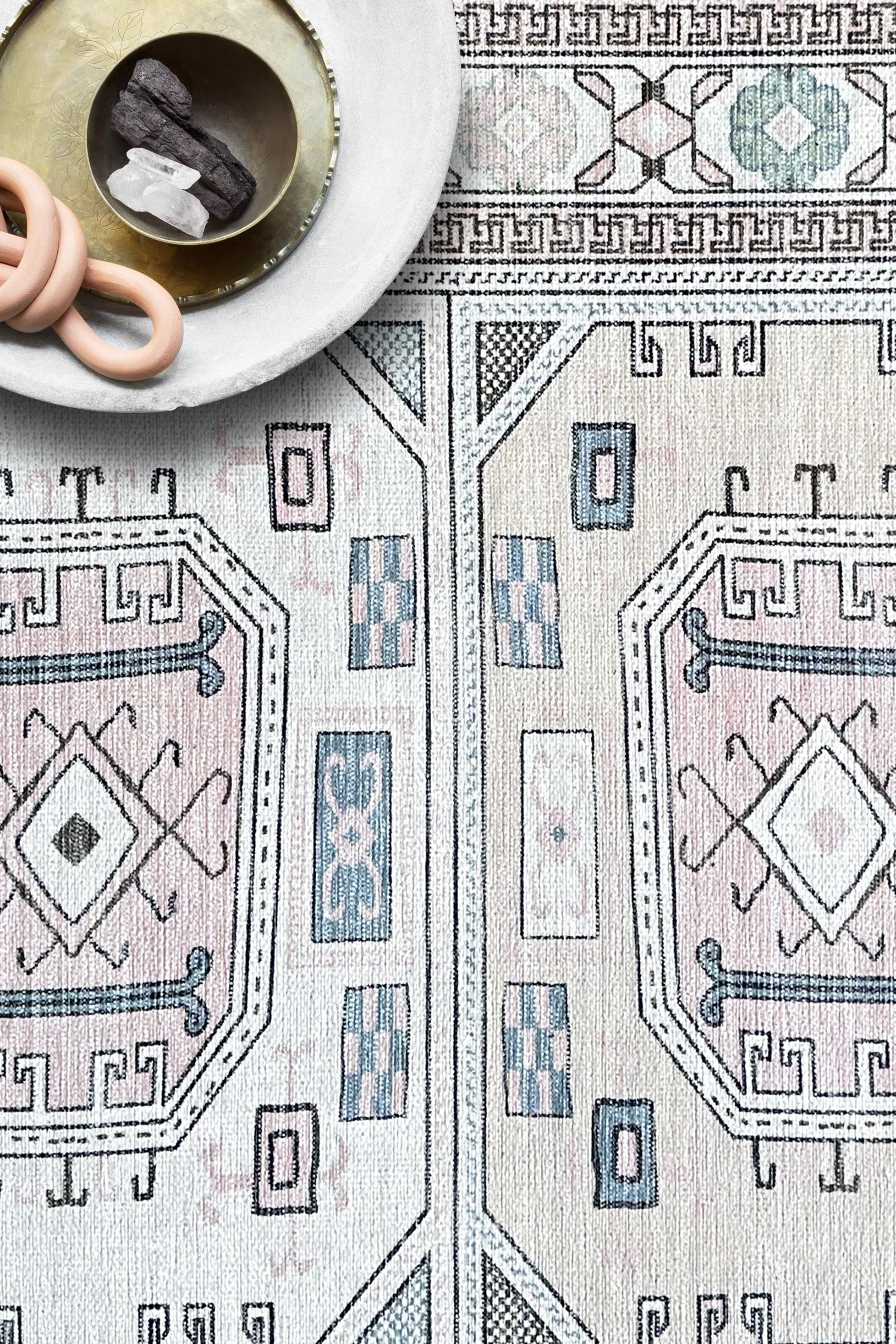 Hazel Brown Cream Modern Turkish Rug