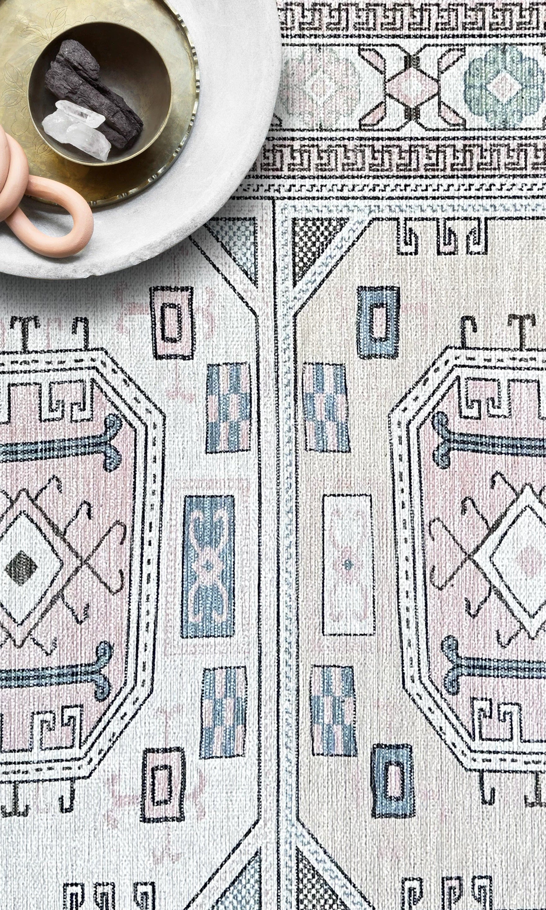 Hazel Brown Cream Modern Turkish Rug