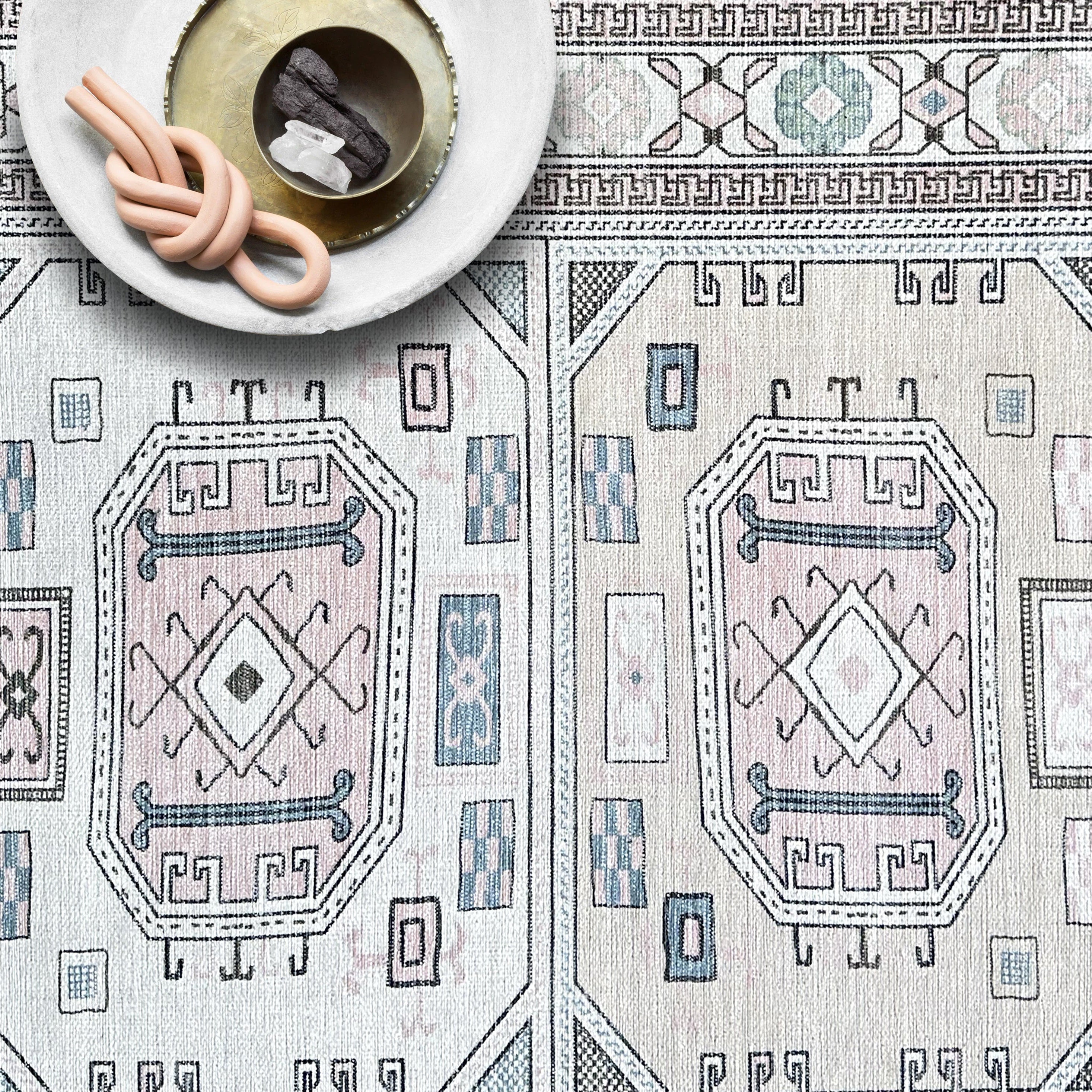 Hazel Brown Cream Modern Turkish Rug