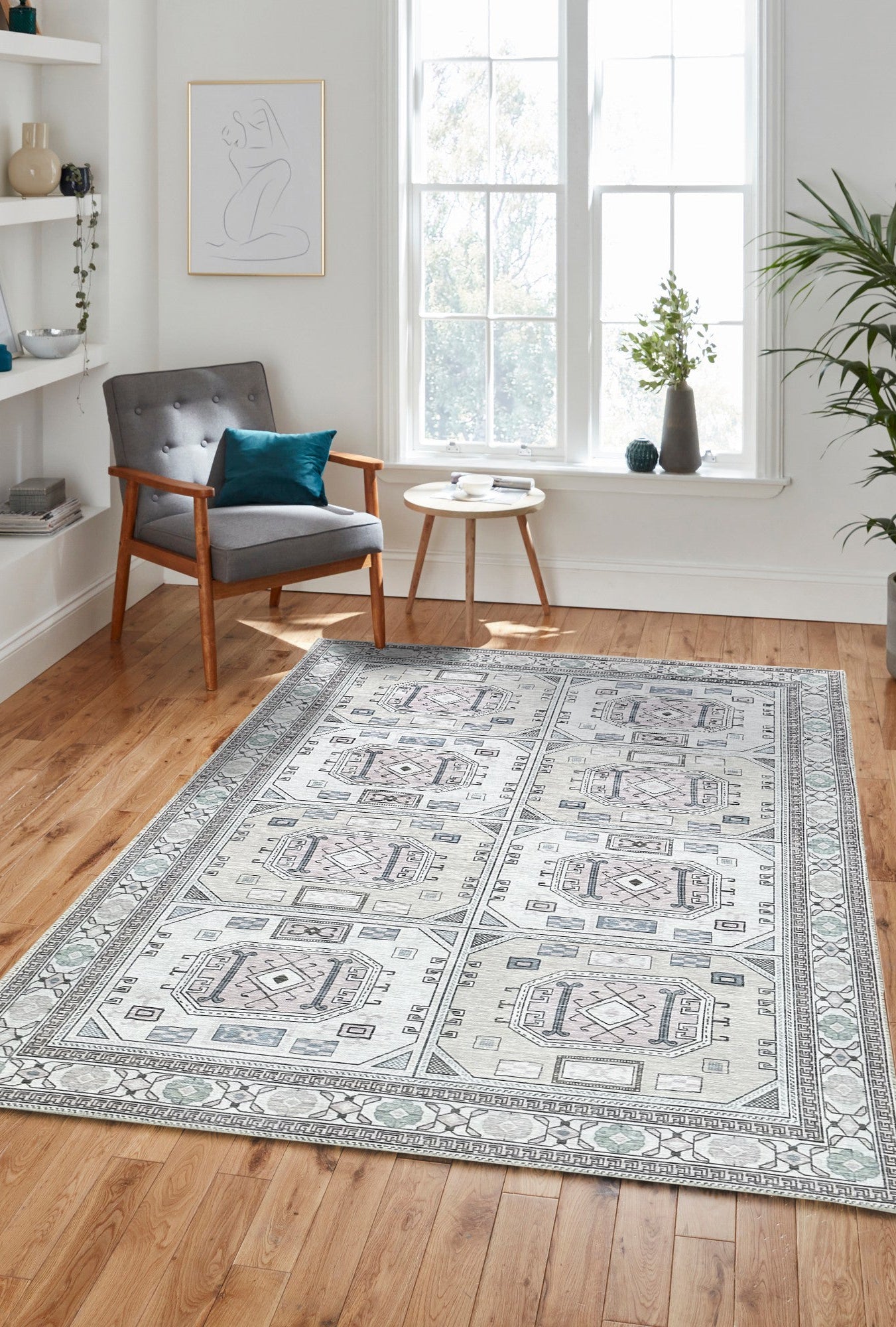 Hazel Brown Cream Modern Turkish Rug