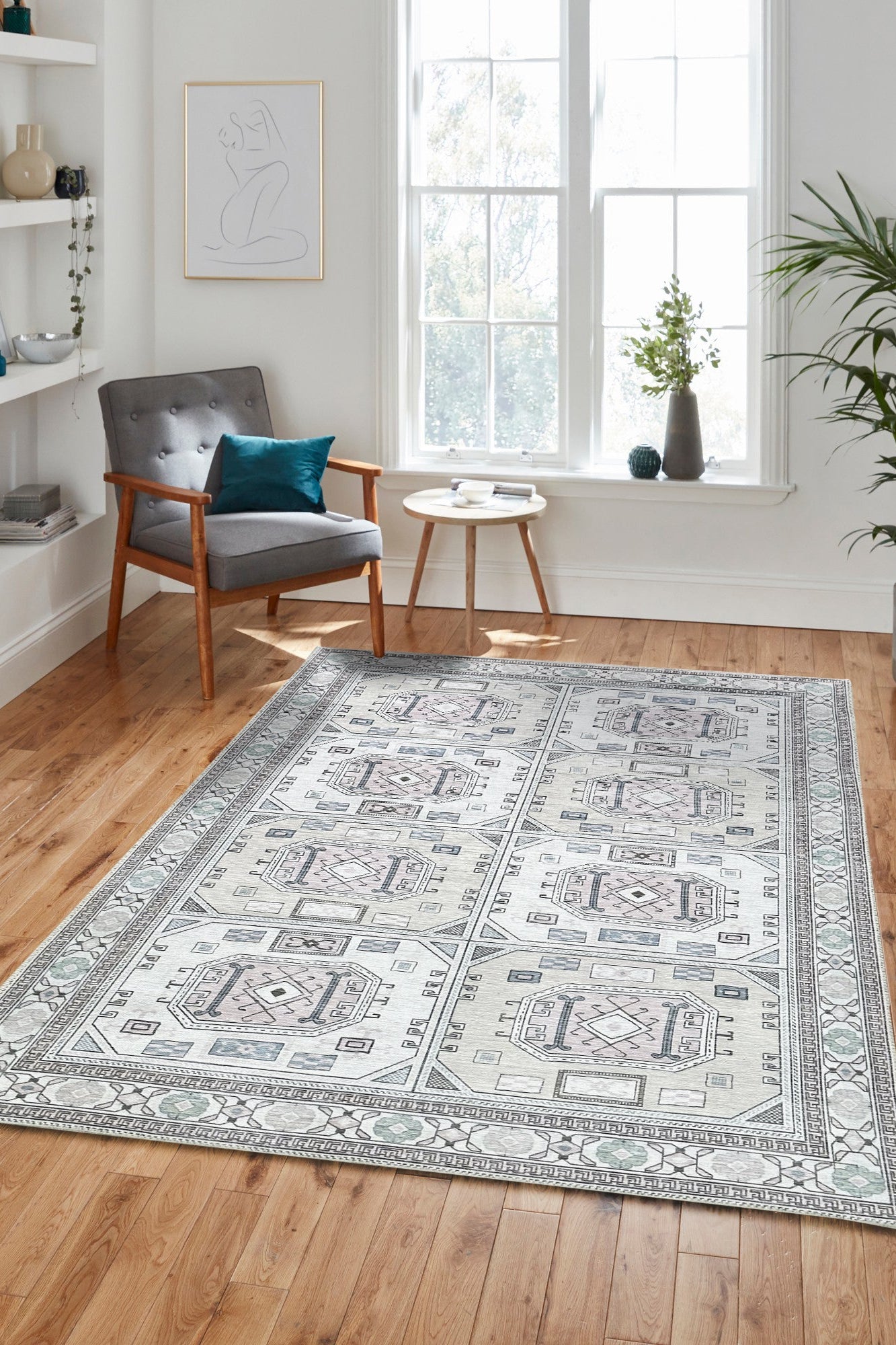 Hazel Brown Cream Modern Turkish Rug