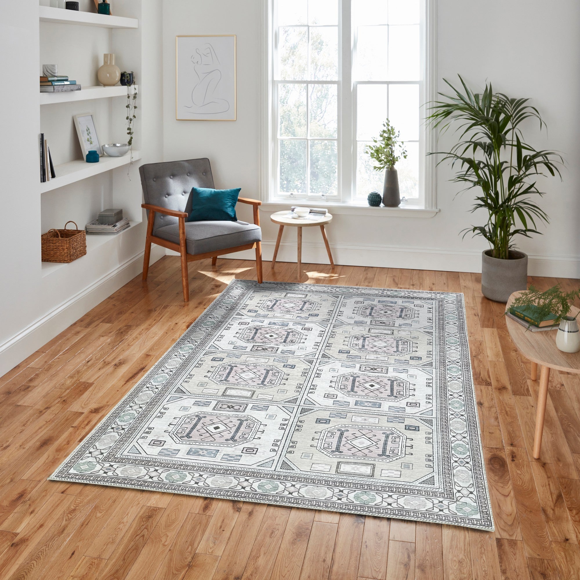 Hazel Brown Cream Modern Turkish Rug