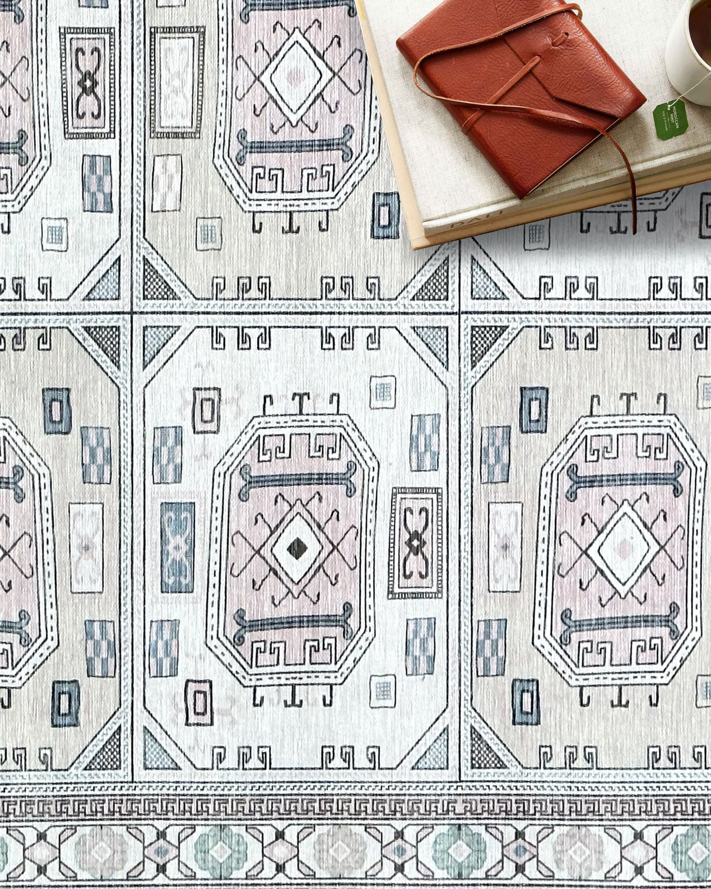 Hazel Brown Cream Modern Turkish Rug