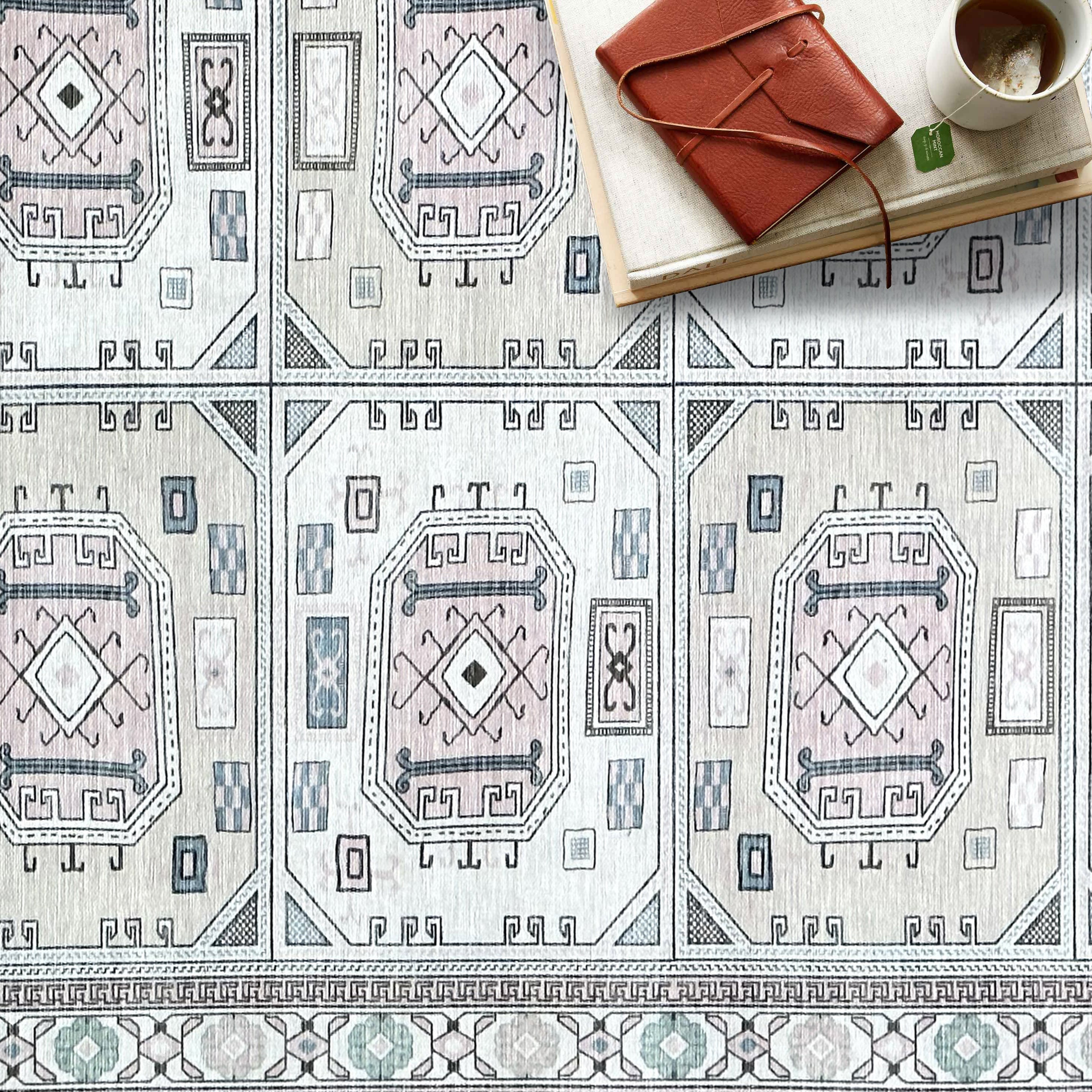 Hazel Brown Cream Modern Turkish Rug