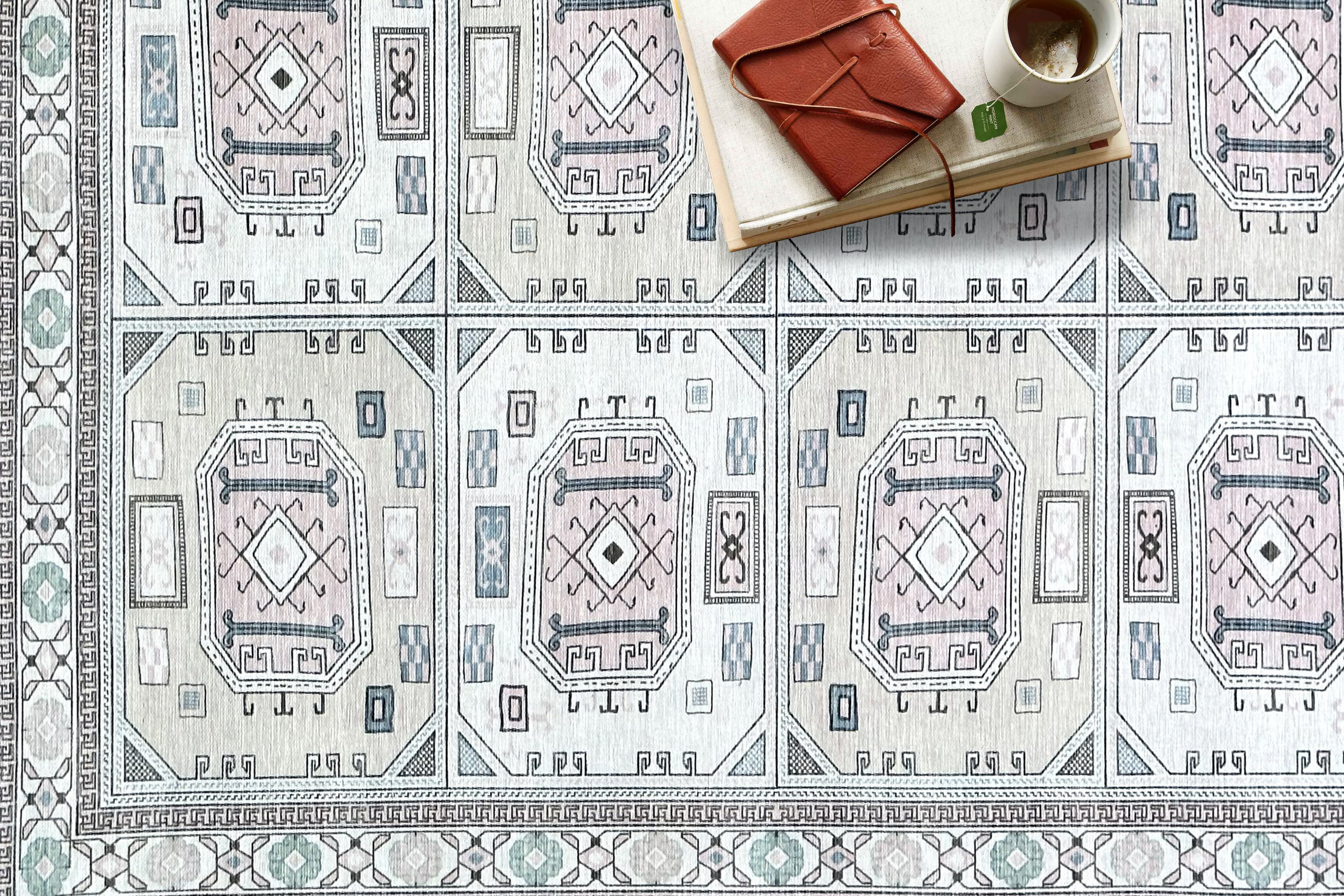 Hazel Brown Cream Modern Turkish Rug