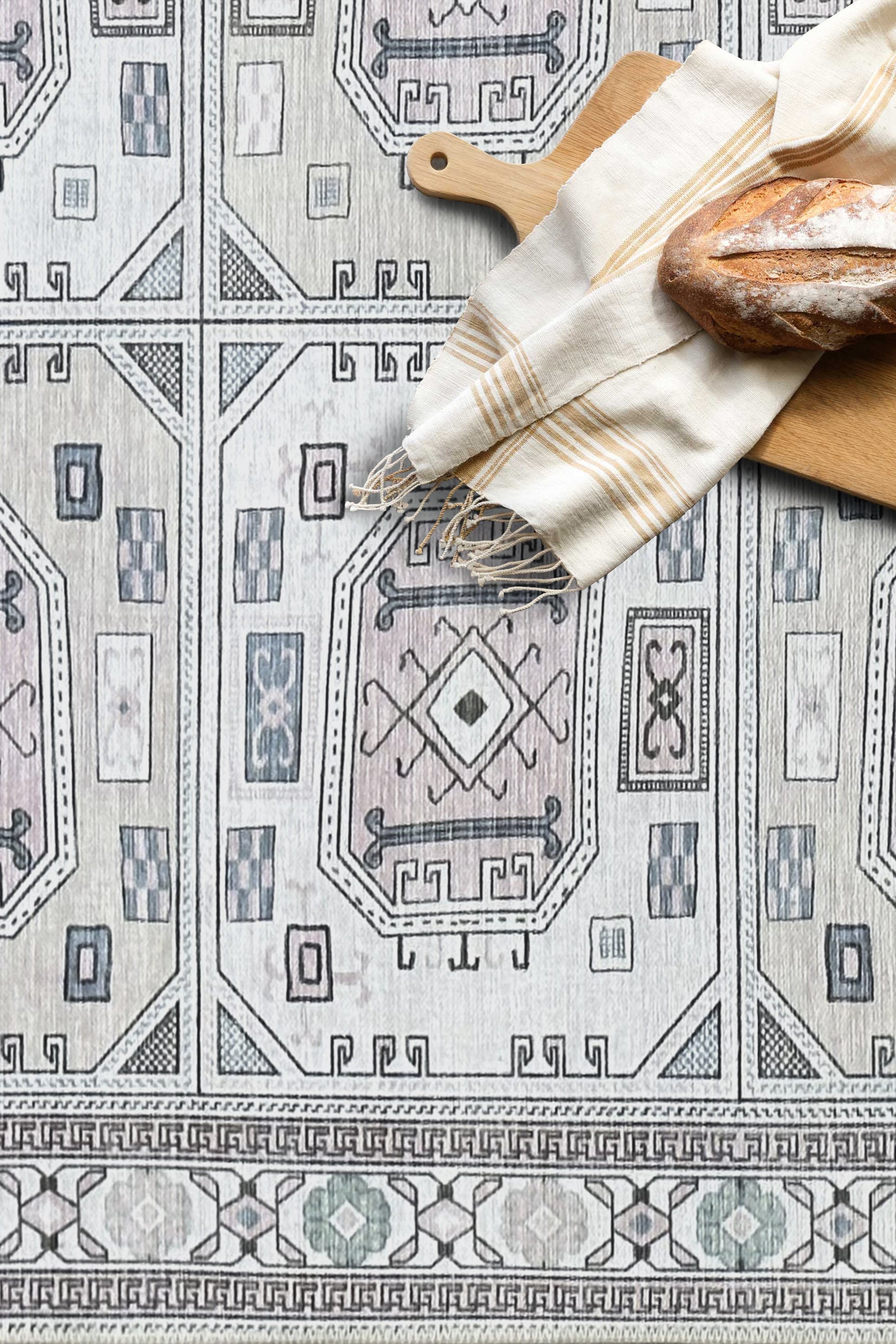 Hazel Brown Cream Modern Turkish Rug