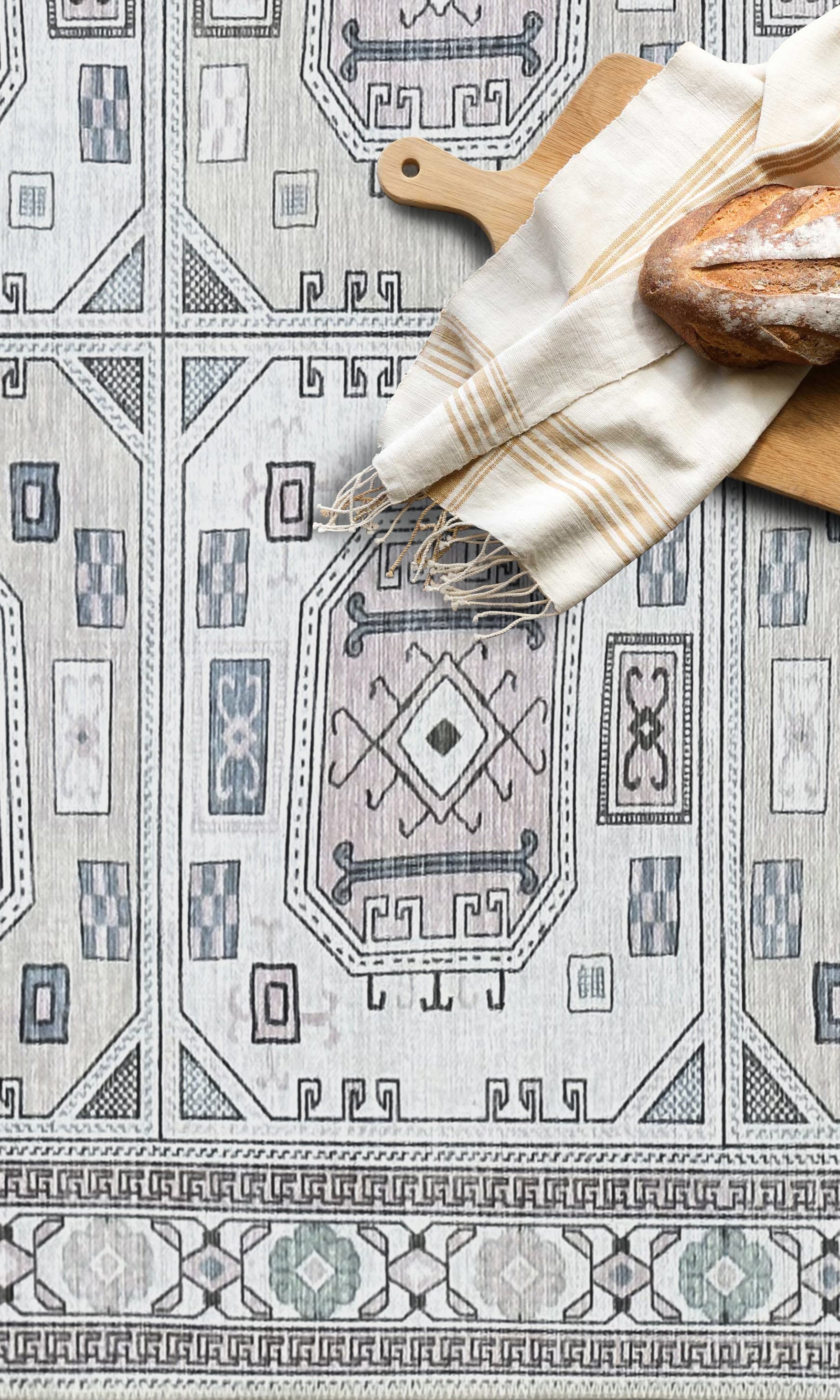 Hazel Brown Cream Modern Turkish Rug