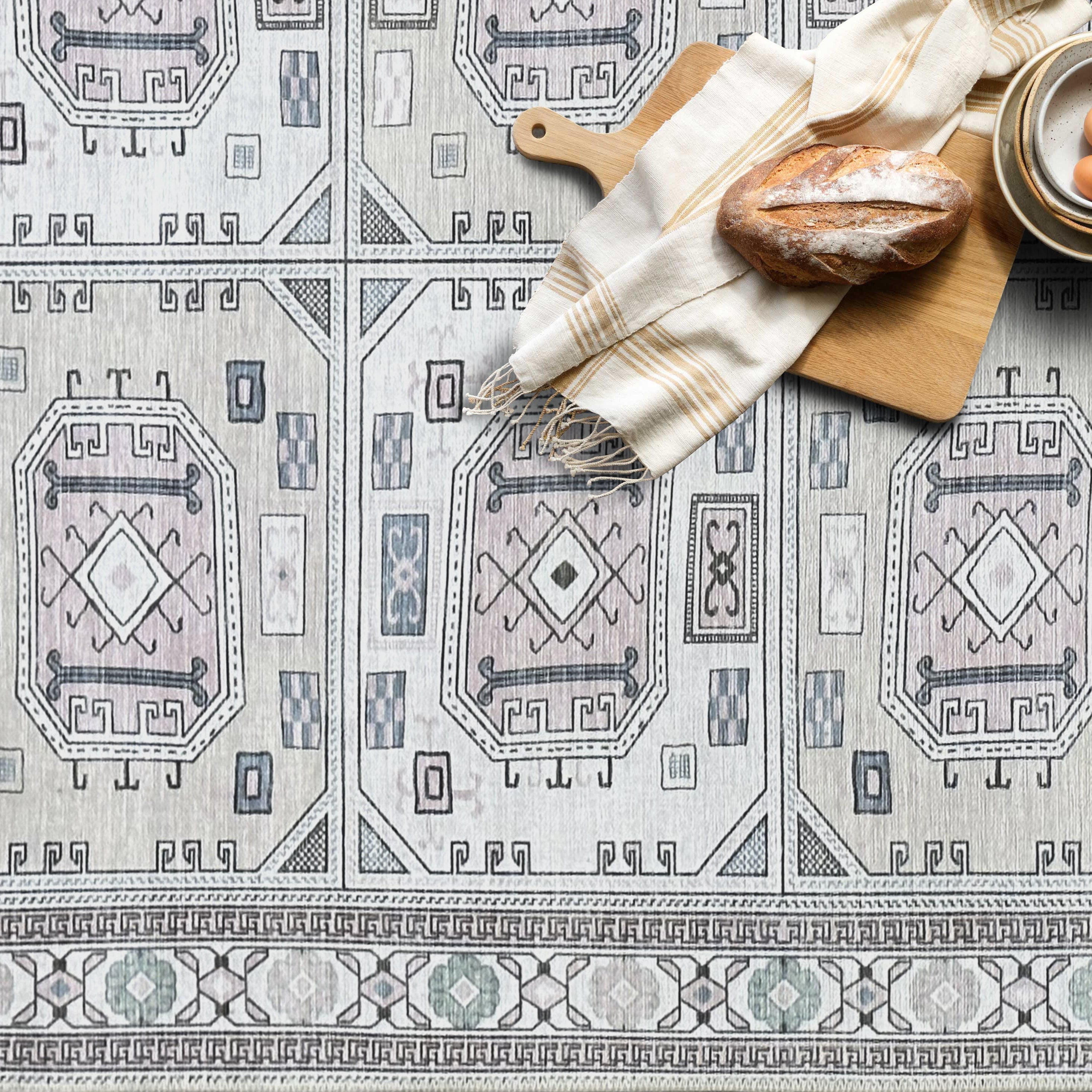 Hazel Brown Cream Modern Turkish Rug