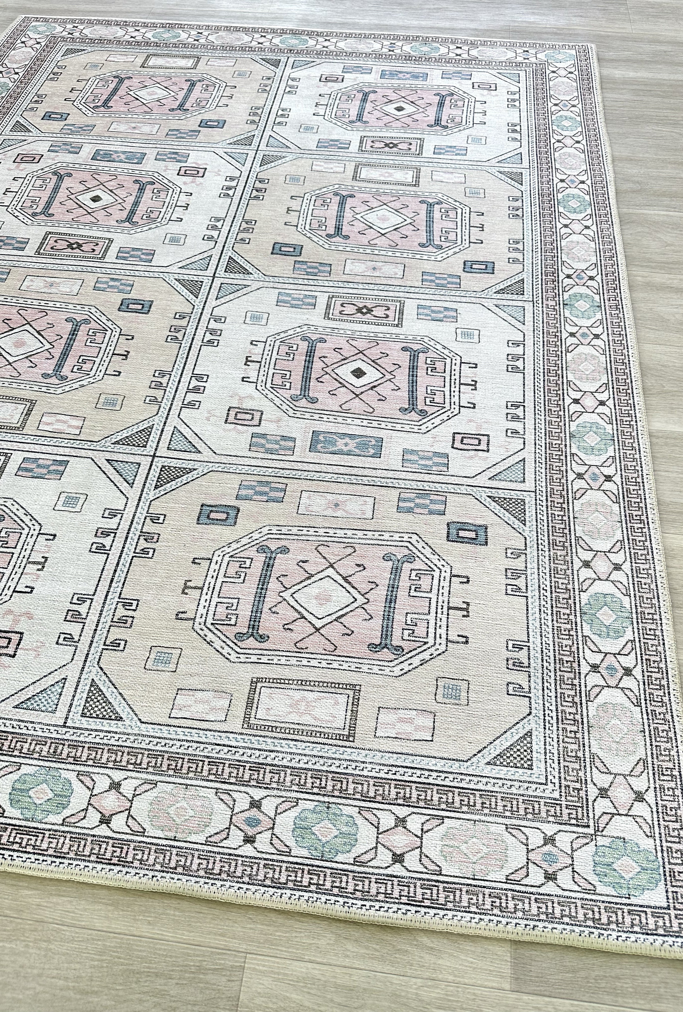 Hazel Brown Cream Modern Turkish Rug