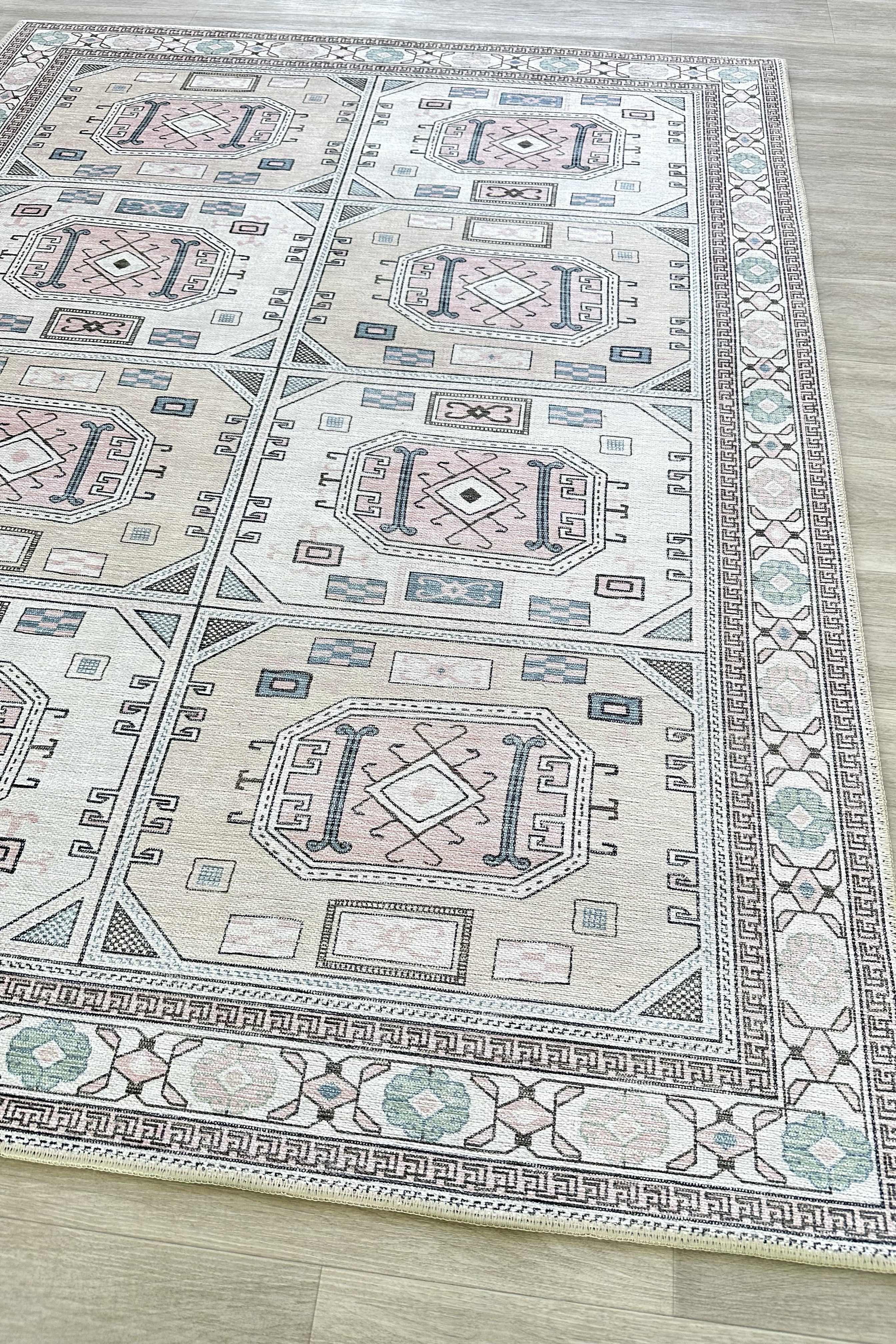 Hazel Brown Cream Modern Turkish Rug