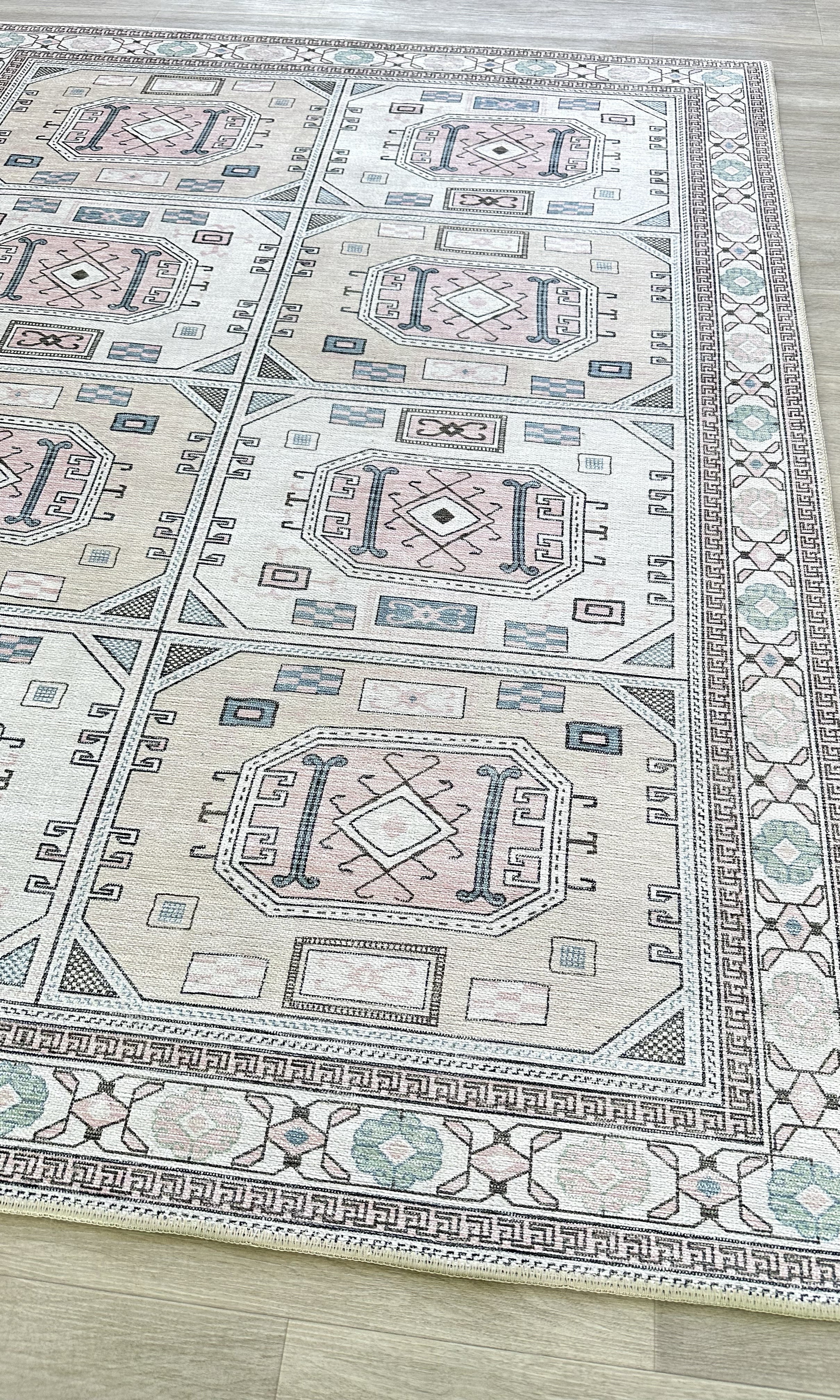 Hazel Brown Cream Modern Turkish Rug