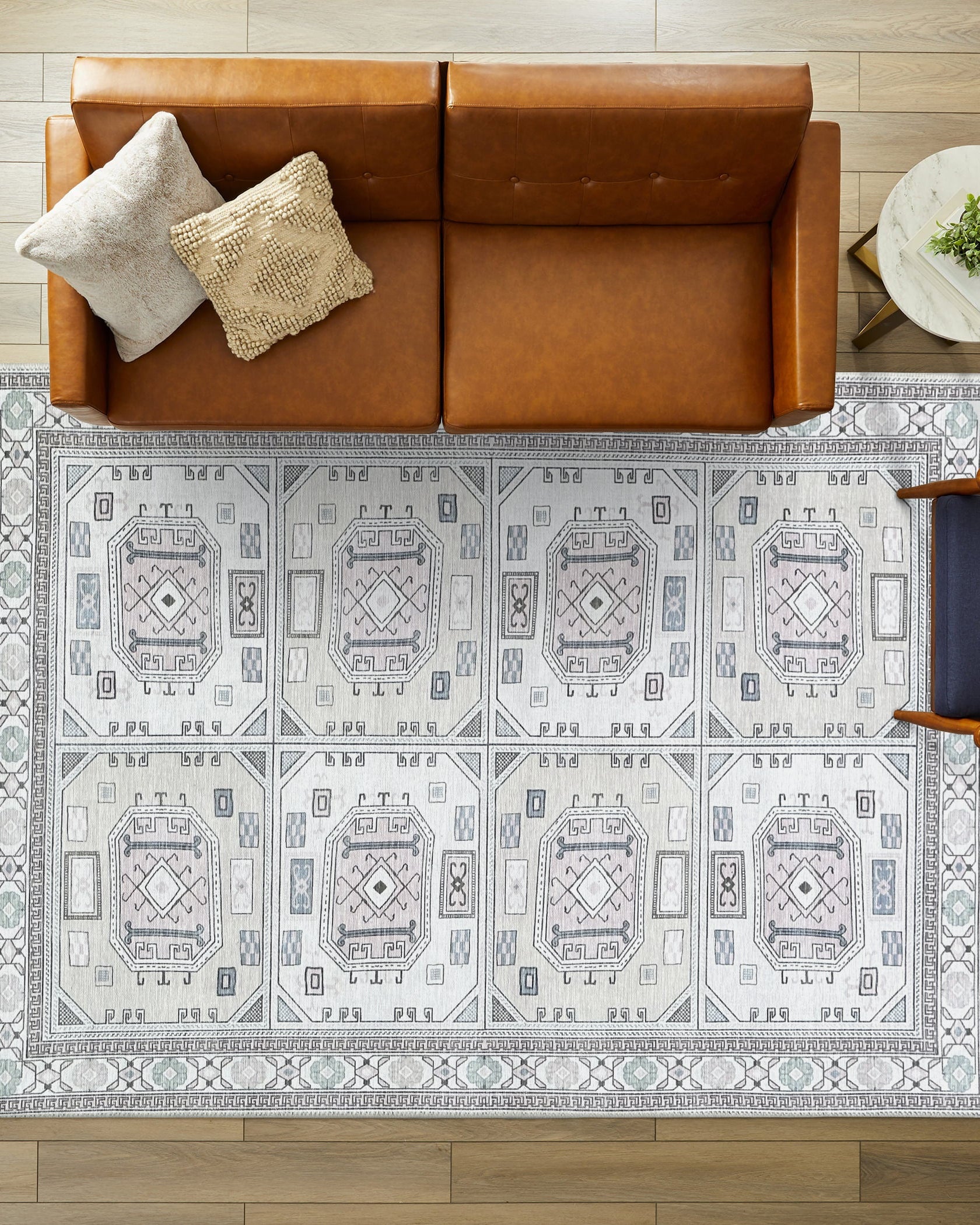 Hazel Brown Cream Modern Turkish Rug