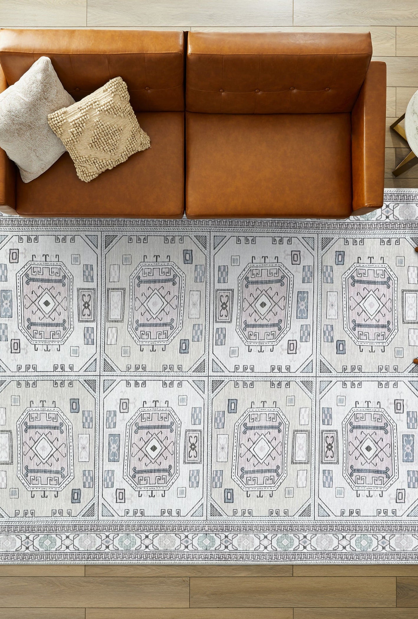 Hazel Brown Cream Modern Turkish Rug