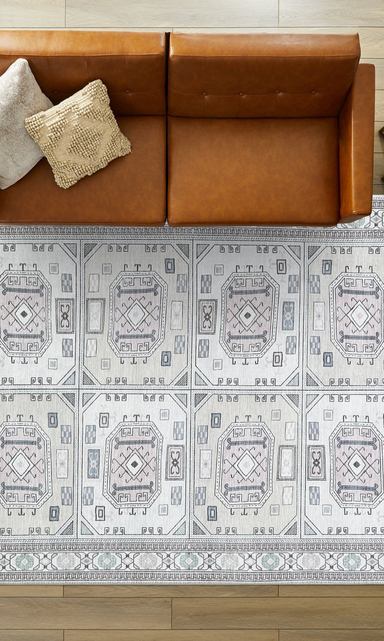 Hazel Brown Cream Modern Turkish Rug