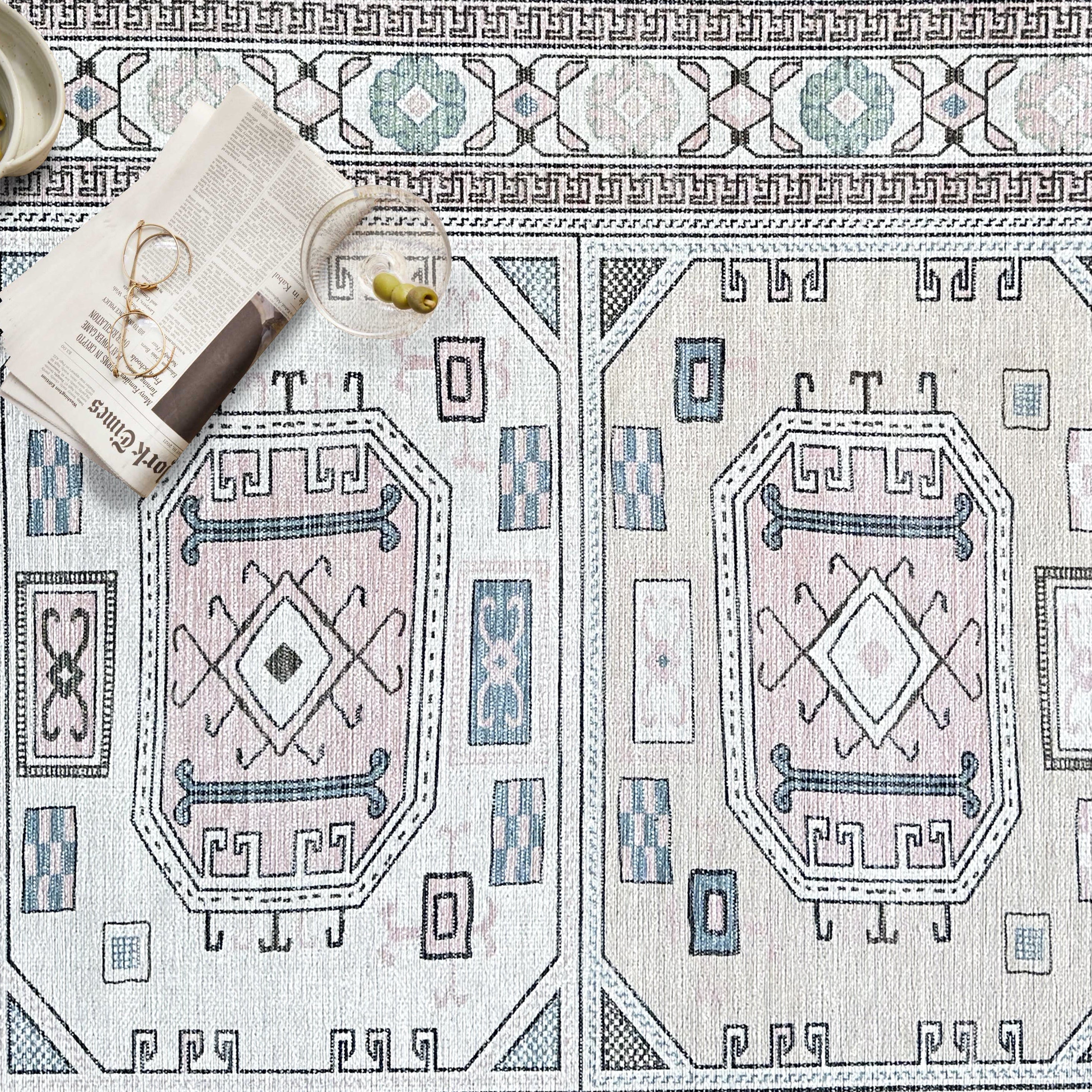 Hazel Brown Cream Modern Turkish Rug