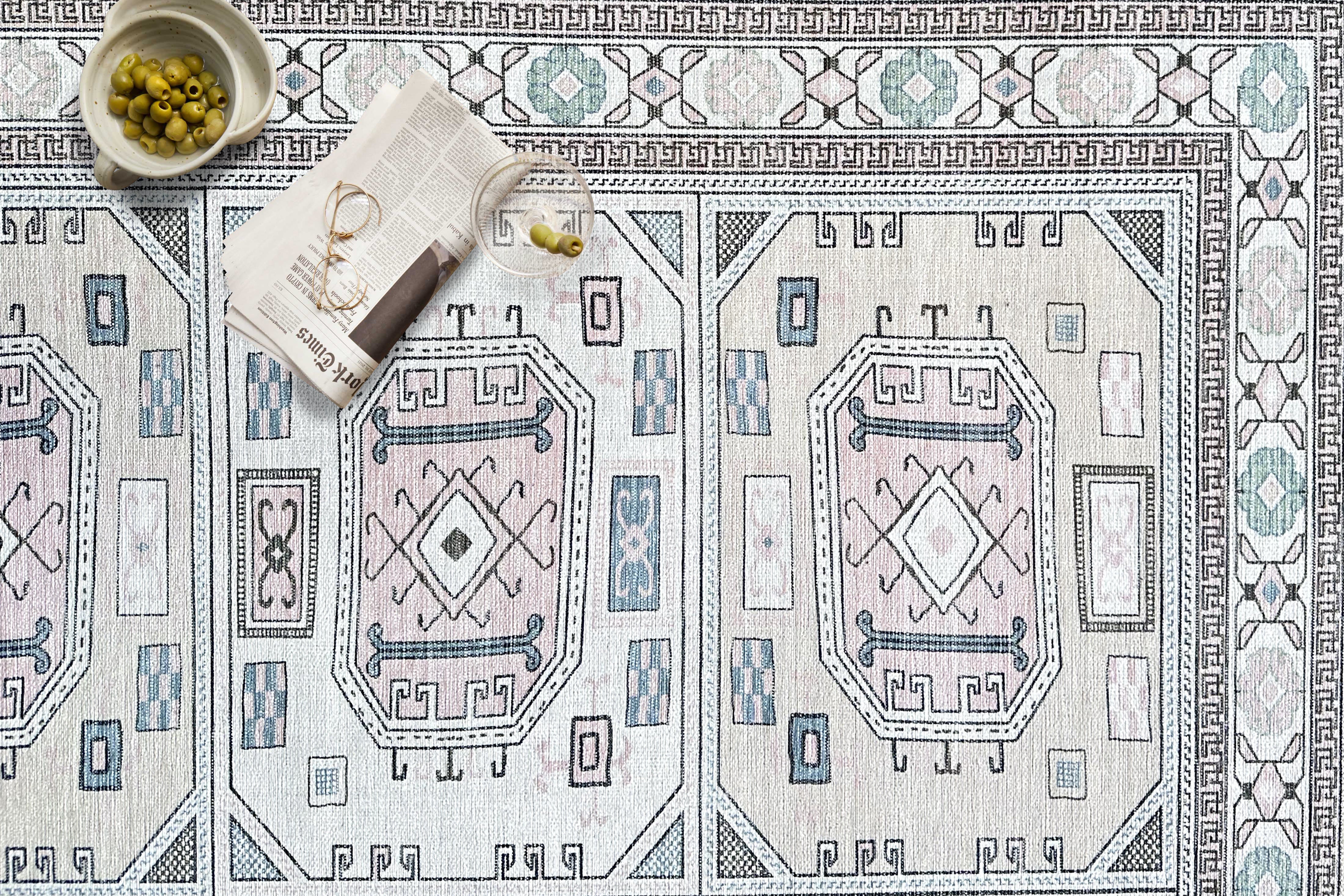 Hazel Brown Cream Modern Turkish Rug