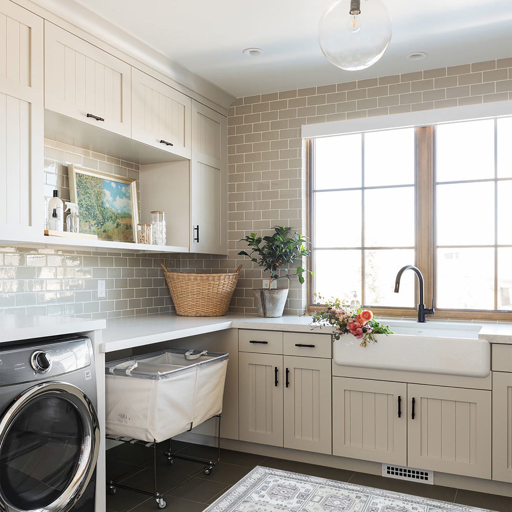 Hazel Brown Cream Modern Turkish Rug