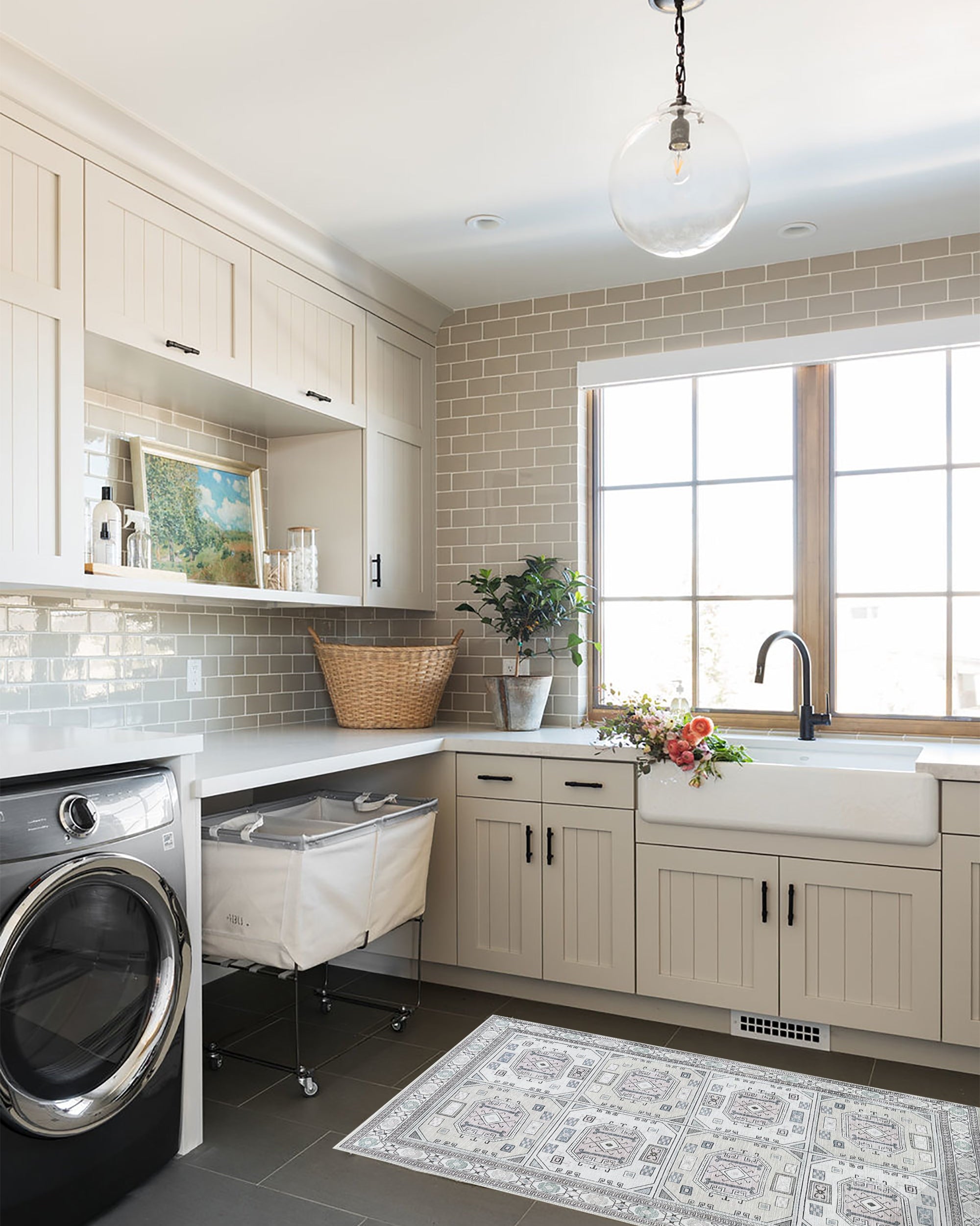 Hazel Brown Cream Modern Turkish Rug