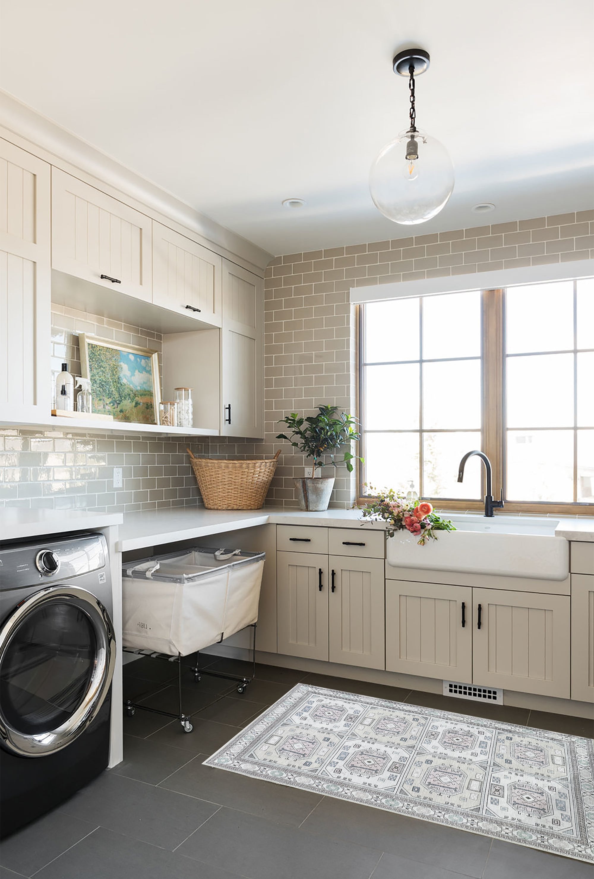 Hazel Brown Cream Modern Turkish Rug