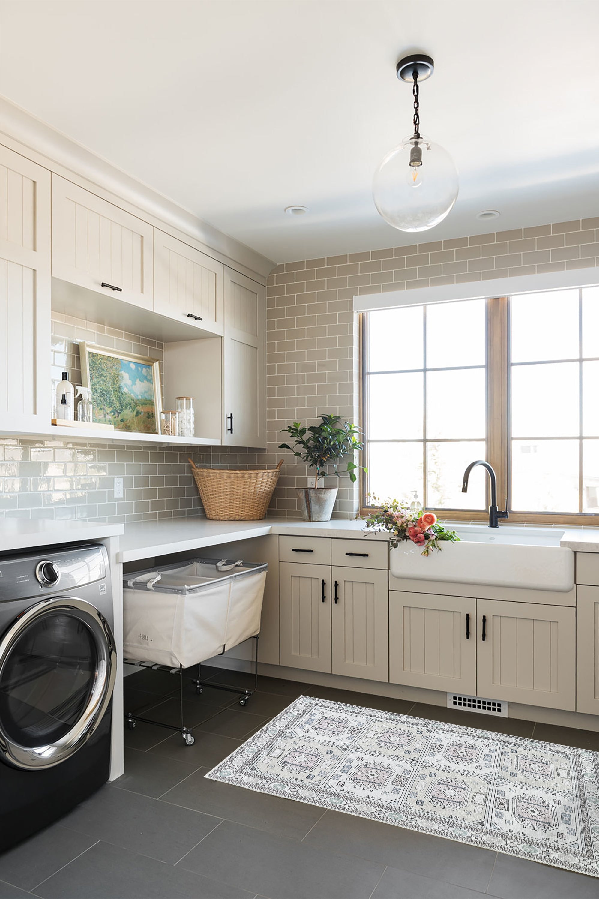 Hazel Brown Cream Modern Turkish Rug