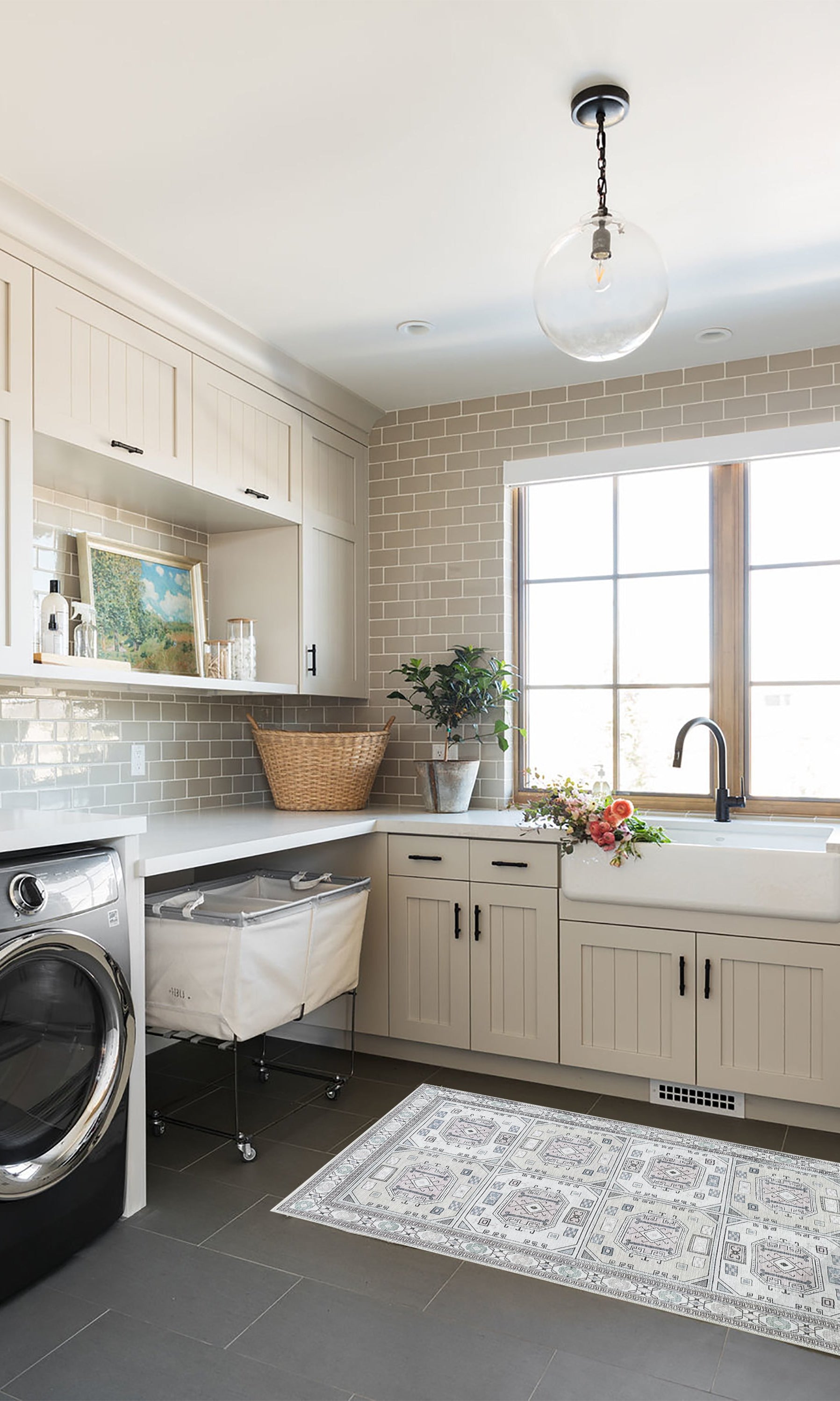 Hazel Brown Cream Modern Turkish Rug