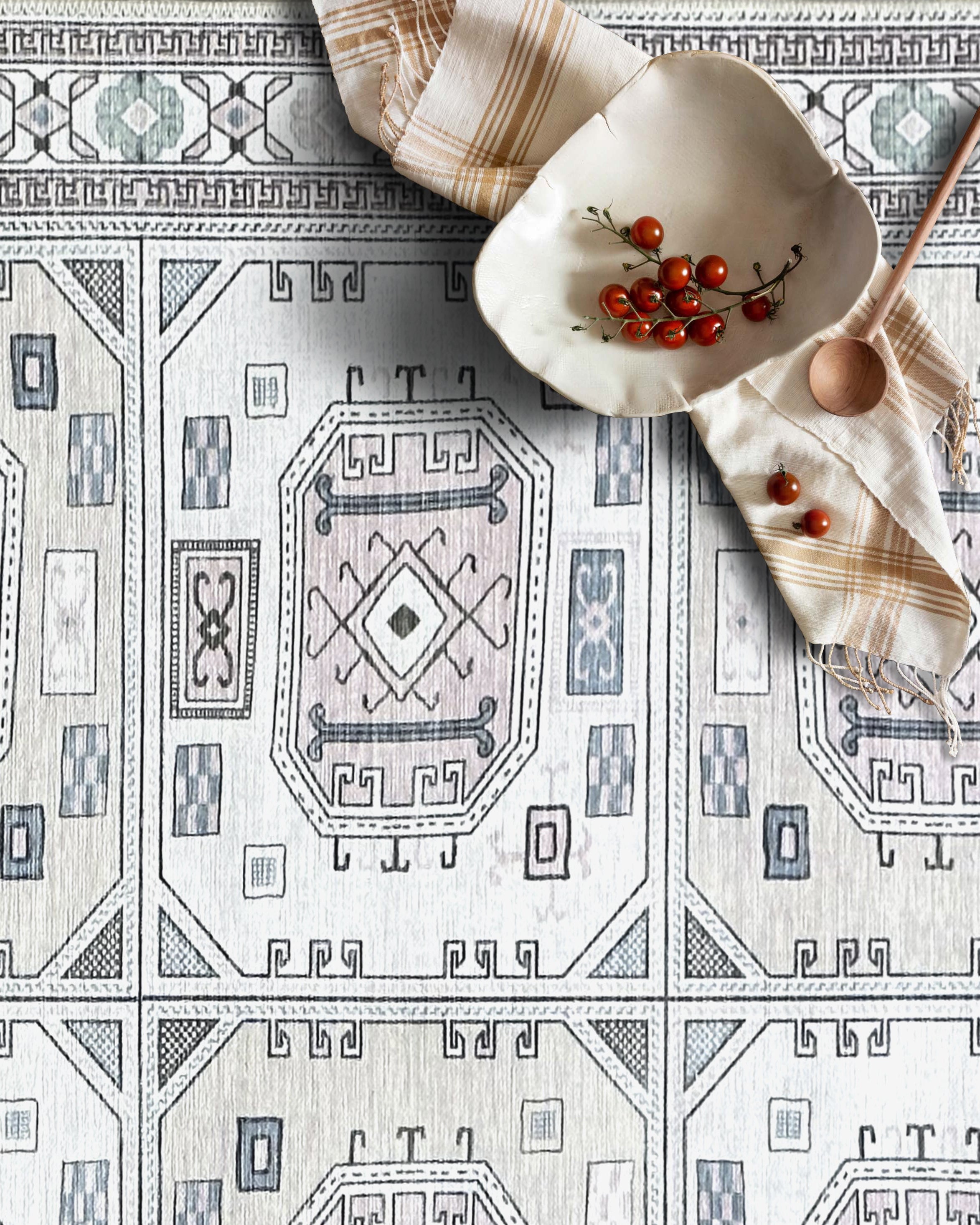 Hazel Brown Cream Modern Turkish Rug