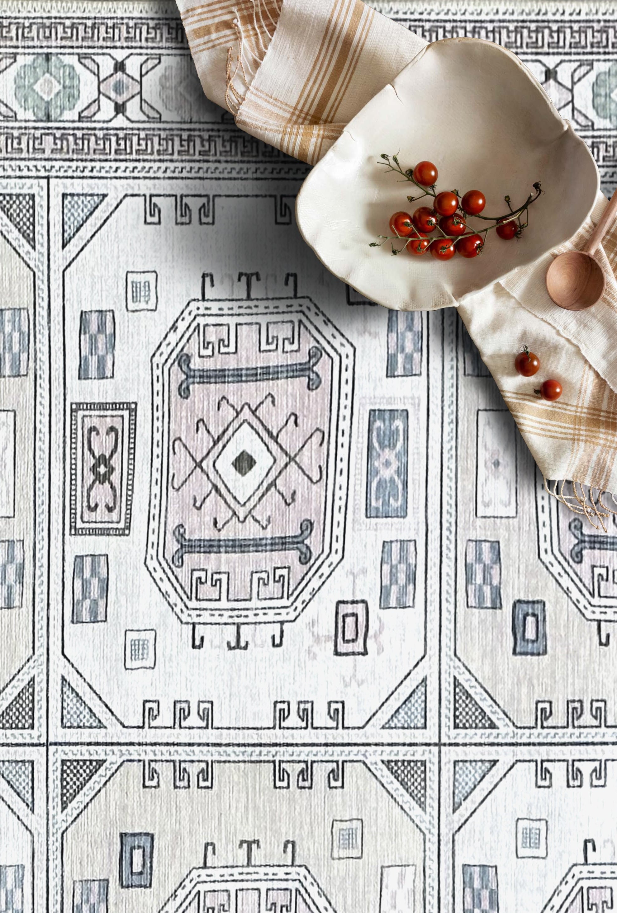 Hazel Brown Cream Modern Turkish Rug