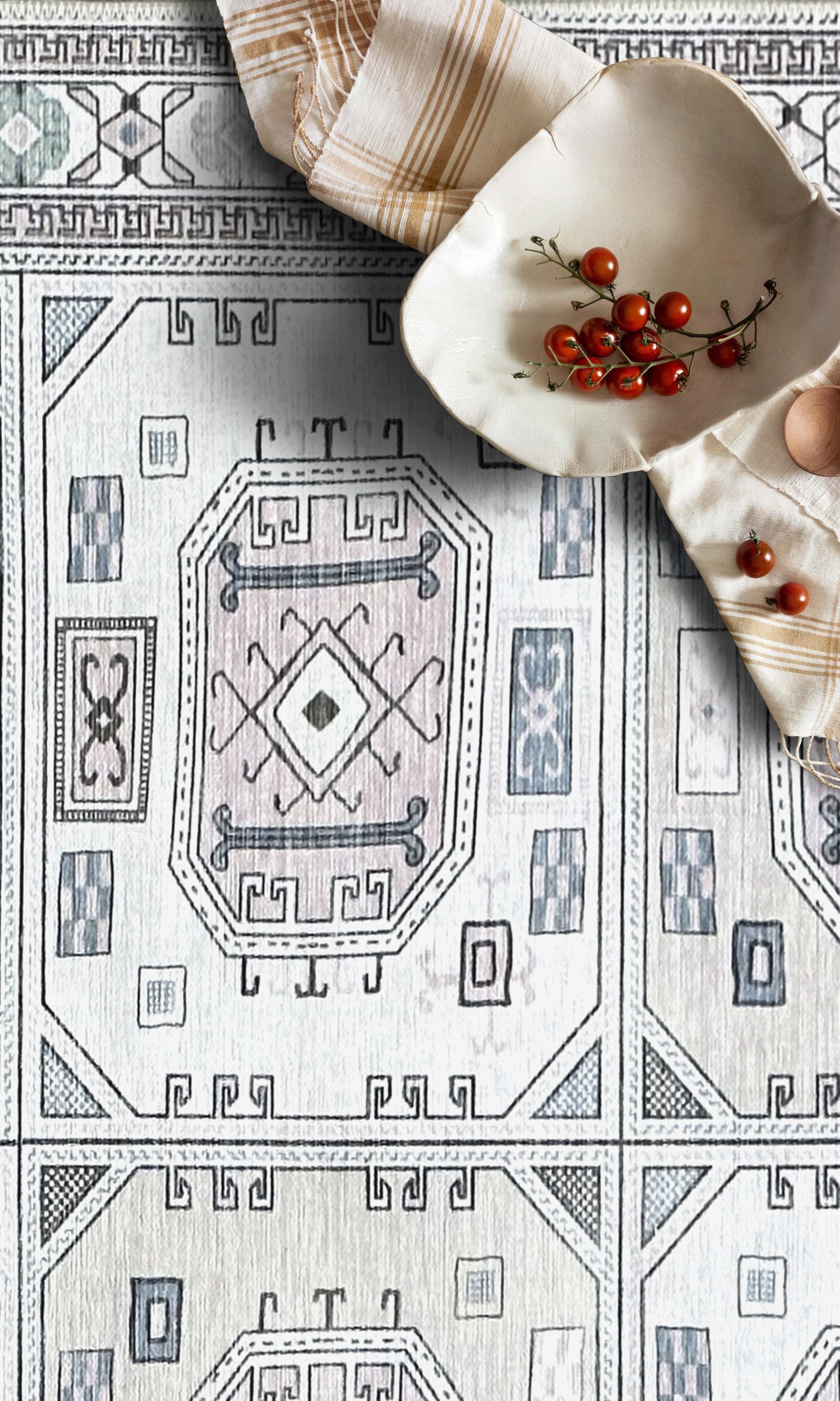 Hazel Brown Cream Modern Turkish Rug